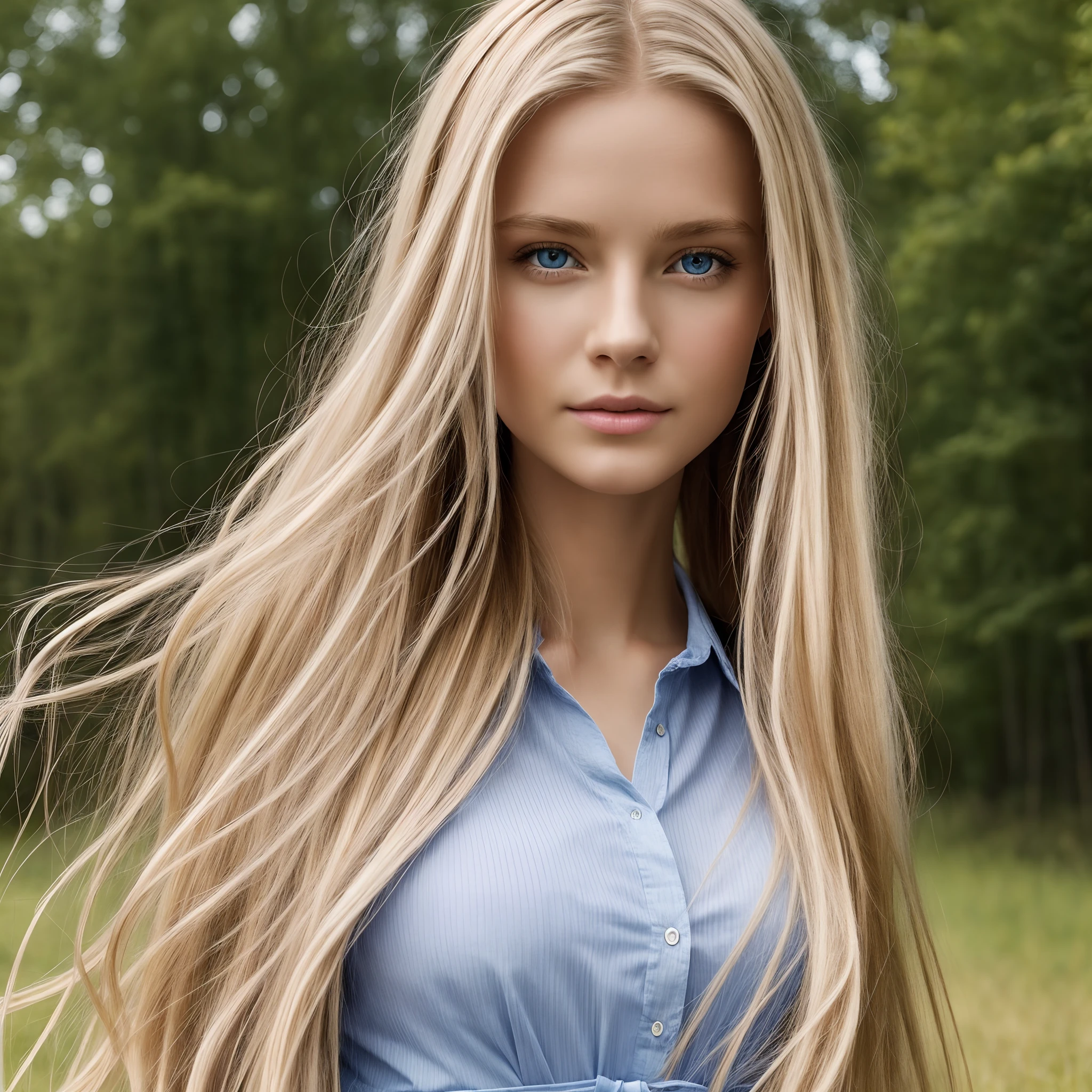 Realistic, long hair, solo, blonde hair, blue eyes, Caucasian Poland girl (realisme: 1.4), best quality, ultra-high-detailed