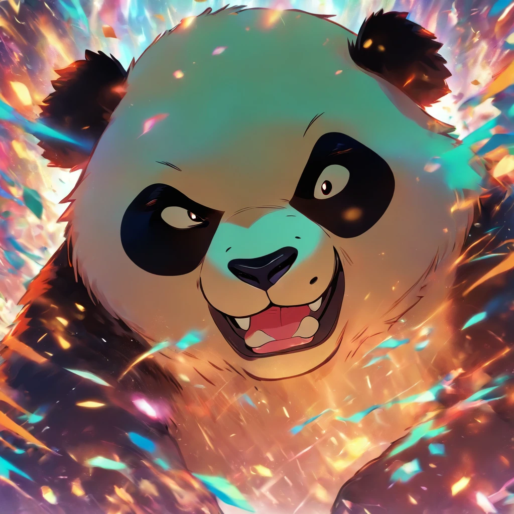 head portrait,giant panda,Wrestling features,personification,Japanese anime
