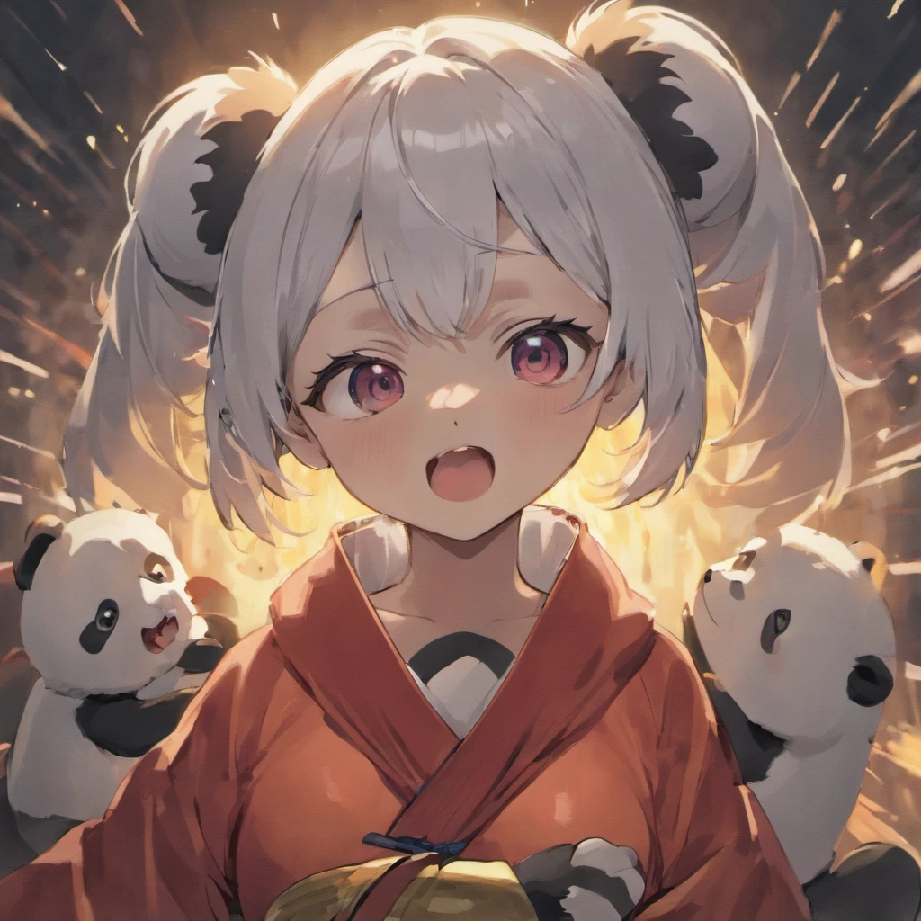 head portrait,giant panda,Japanese wrestling,personification,Japanese anime