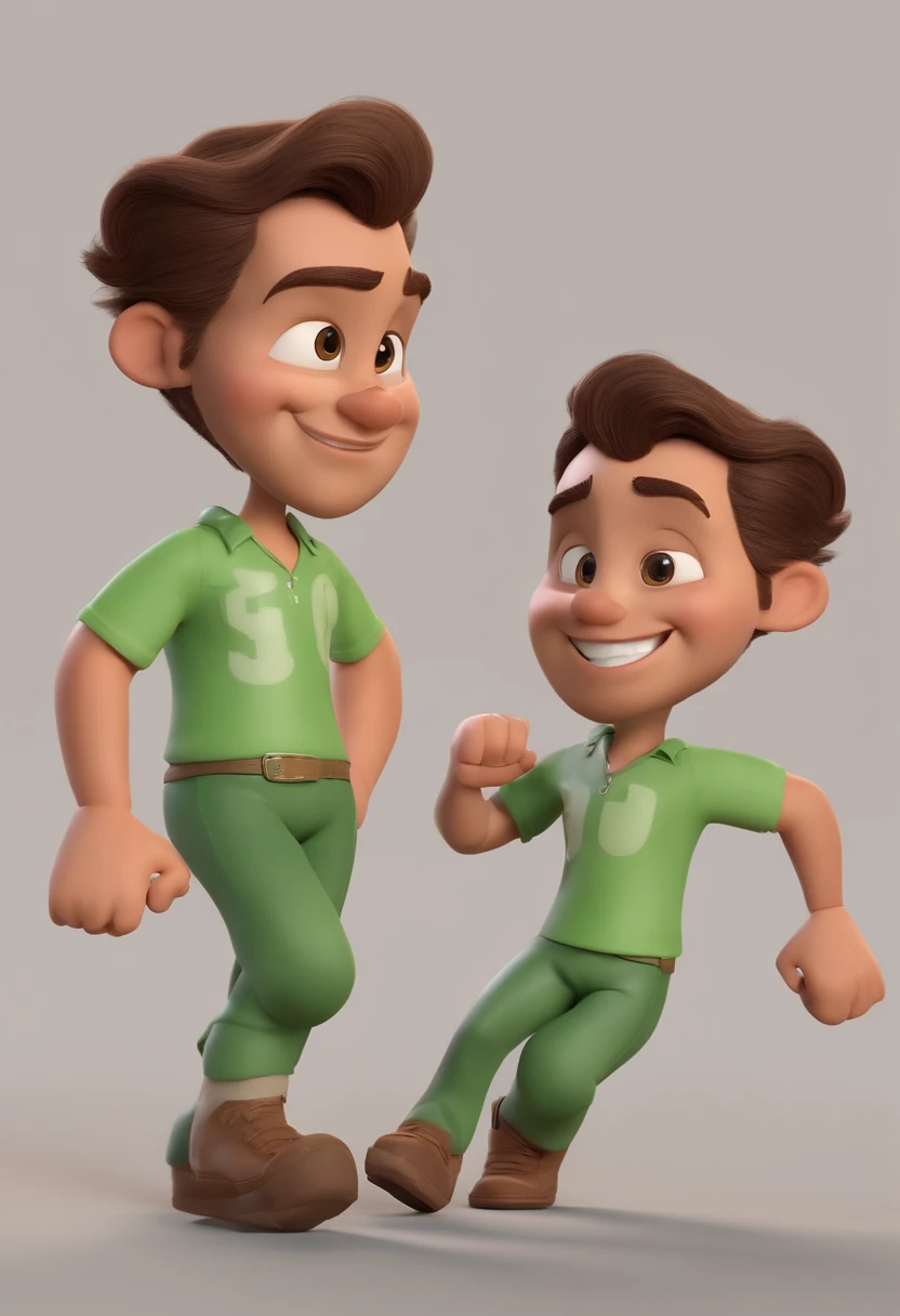 Personagem de desenho animado de um homem oolhos castanhos escuros, cabelo curto, with tattoo on the arm, usando uma camiseta verde, um personagem animado, Caractere estilizado, animation style rendering, 3D estilizado, Arnold Maya render, 3 d render stylized, toon render keyshot, Personagem 3D, Personagem 3D, 3d rendering stylized, 3 d character render, personagem de desenho animado, Personagem de close up, Pose de personagem, (Estilo Pixar) (master part:1.2) (Bokeh) (best quality) (pele detalhada) (textura detalhada) (8k) (argila) (Cinematic lighting) (foco nítido,Senta e vaza a parte superior do corpo