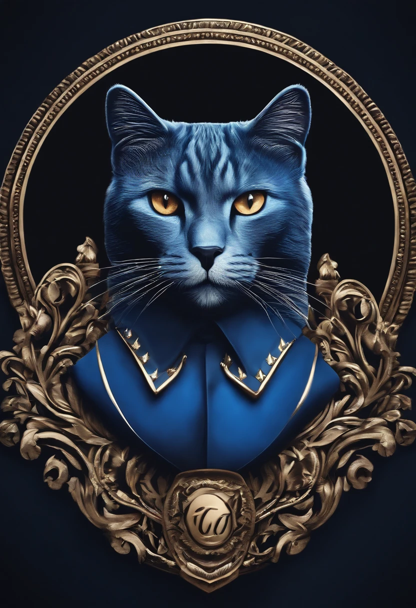 Menswear brand logo related cat emblem menswear designer clothing brand in exceptional quality spectacular designer well-designed modern excellent quality Full HD 9K and natural lighting,blue colors