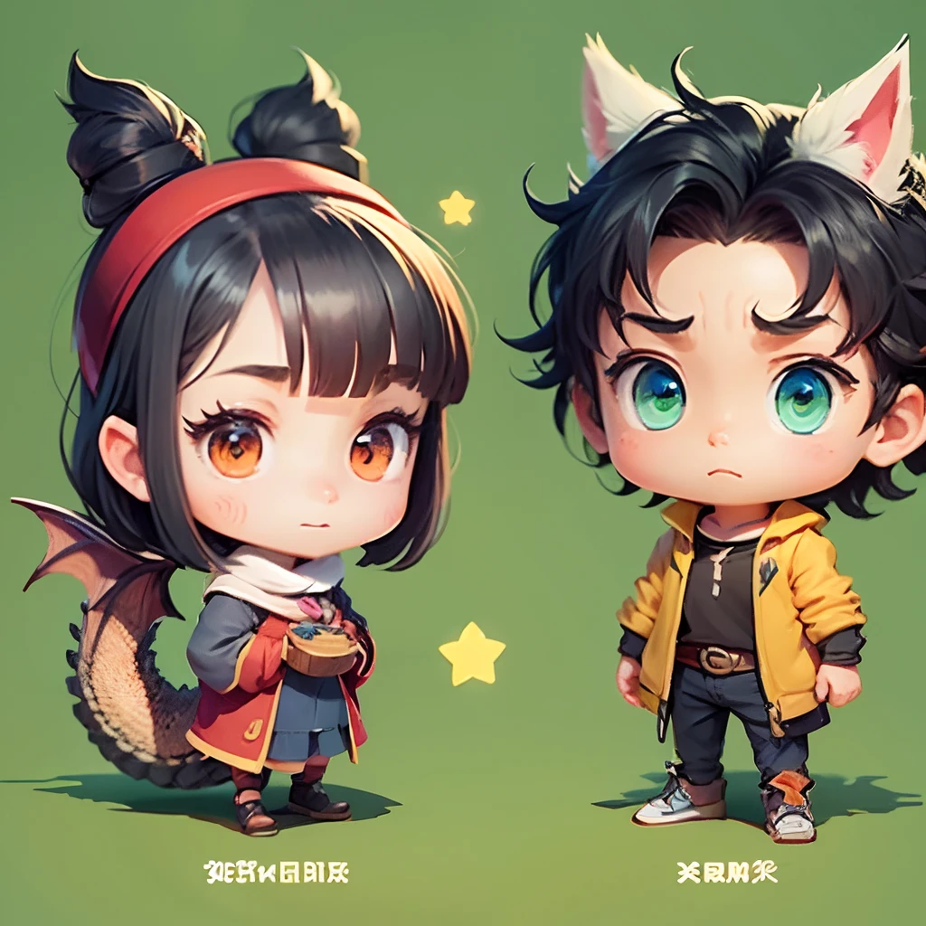 Generate a set of emojis of the little dragons,style of anime --auto --s2
