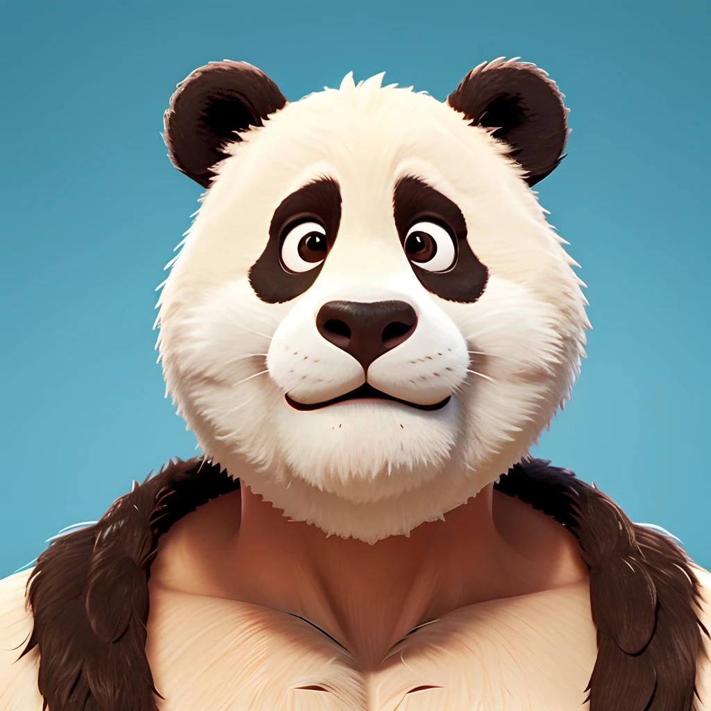 head portrait，giant panda，Japanese wrestling，Japanese anime