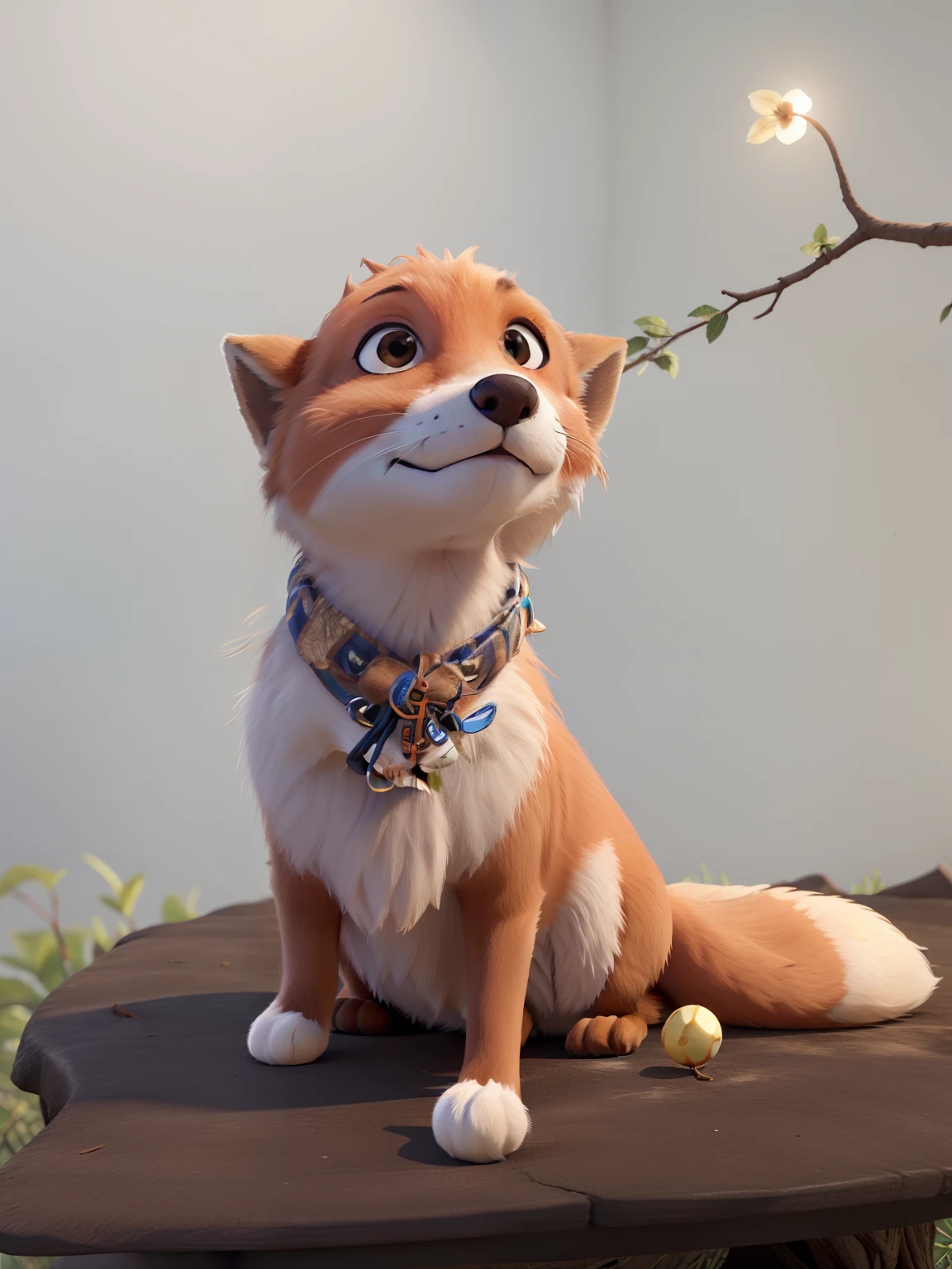 "Young fox lying in the shade of a tree" ((best quality)), ((master part)), (circunstanciado: 1.4), ..3d.