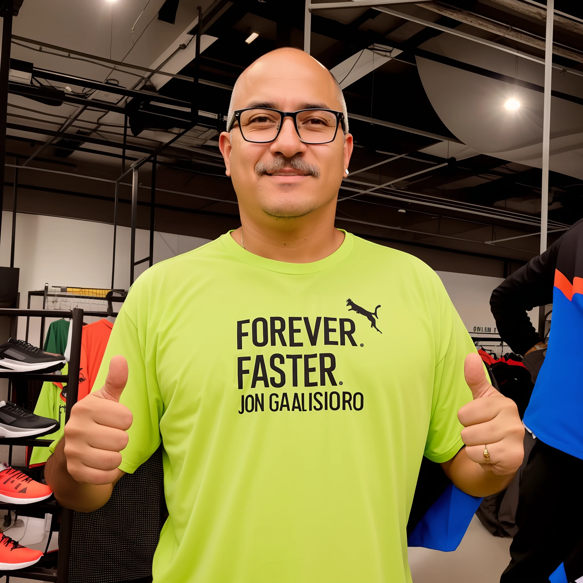 There's a man in a green shirt giving a thumbs up, snappy, david rios ferreira, Joel Torres, Jaime Jasso, Pablo Oliveira, Asher Duran, Gonzalo Fuenmayor, vai para sempre, victor maristane, Jonas Roscinas, ele tem cerca de 7 0 anos de idade, inspired by Joaquín Torres García, Directed by: Robbie Trevino