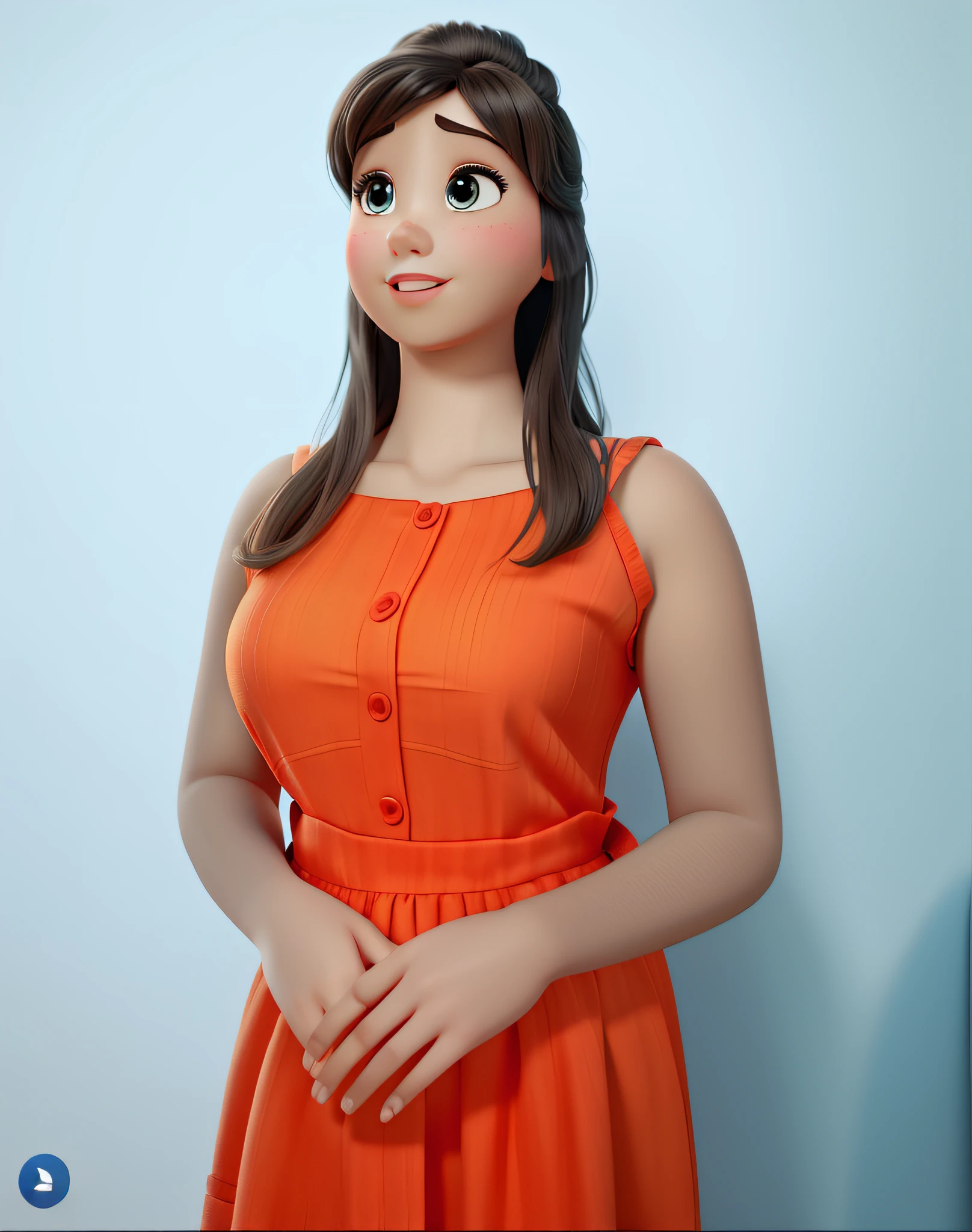 Make a beautiful girl, delicate and charming in Pixar Disney style