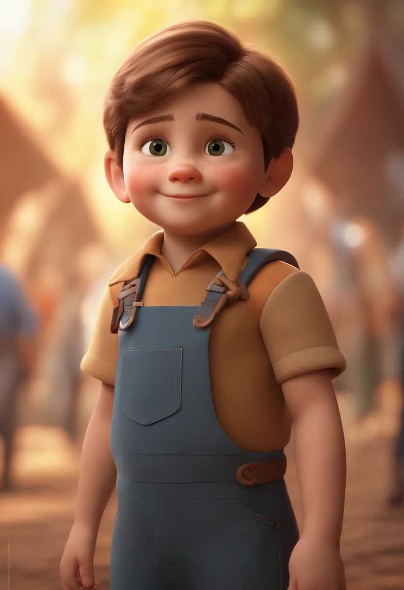 a happy cute kid standing short hair, vestindo uma fantasia espacial, , fundo branco, barnet, tom, Estilo Pixar, ..3d, desenhos animados, rosto detalhado, asymmetrical 16k