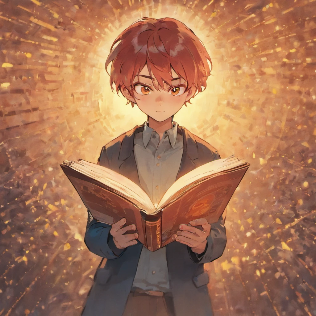 um homem lendo um livro, ::style pixar cartoon