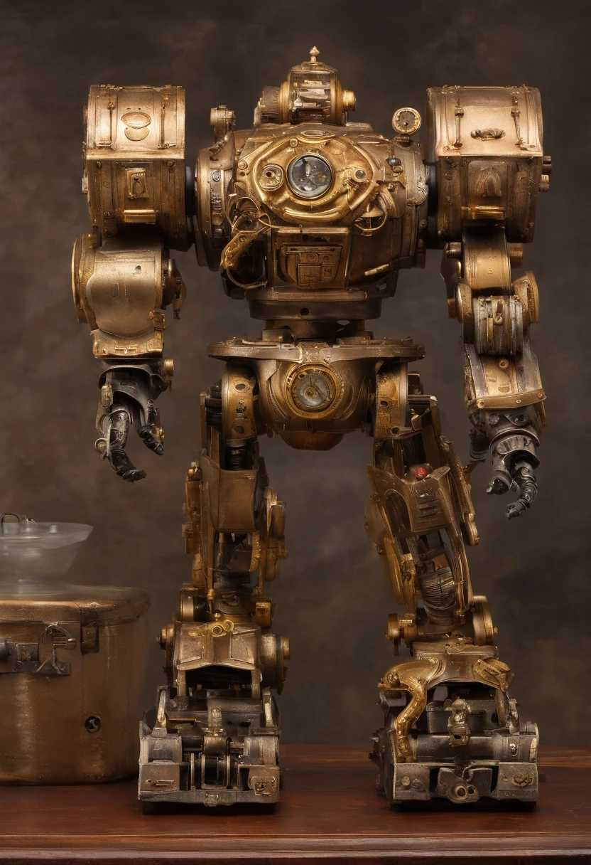 (Pixar style),Gundam Babatos, Model, fighter, Battle Damage , Real Robot,gem、Gold Coins,Small Character Models, Right-to-left light source, Rum Light, Right-to-left light source, realistic proportions, Post Processing, ((Right angle view)), super detail, Realistic, super realistic, Photoreal Display,