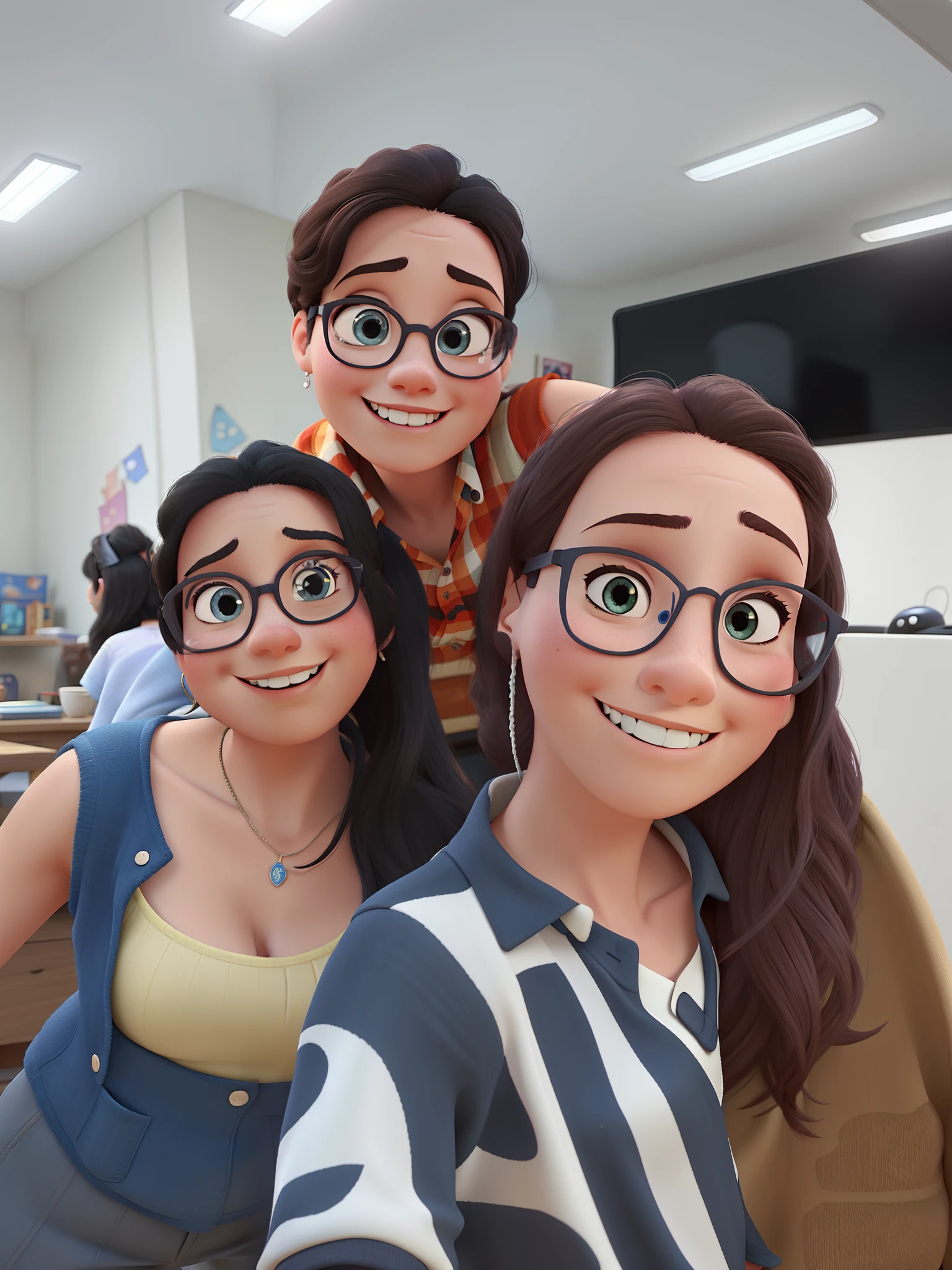 Three Pixar Style Women