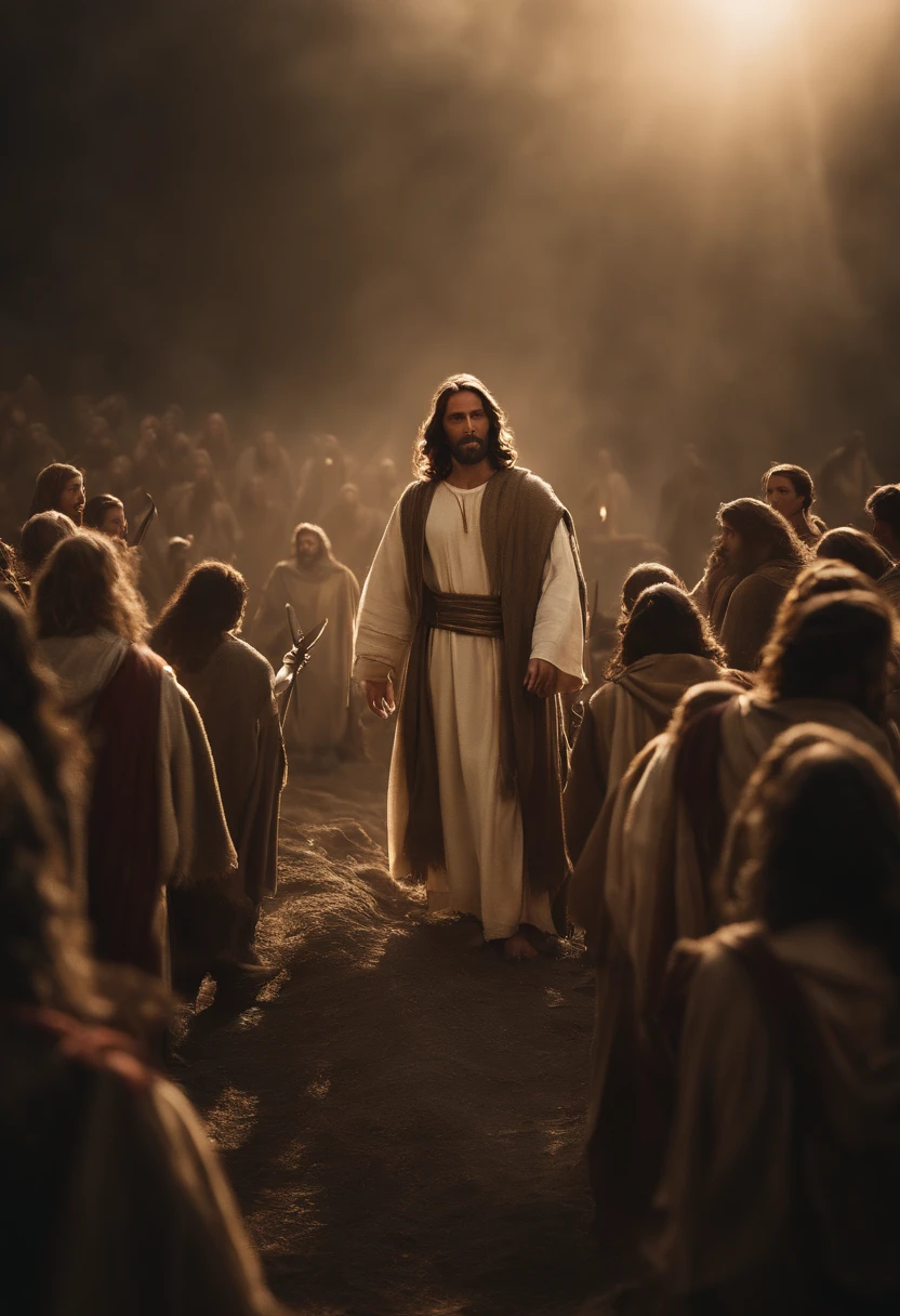 Jesus with an army of angels, with the sharp two-edged sword, lightning and lightning and glory, all the tribes of the earth mourned, trembling at the sight of Jesus' glory