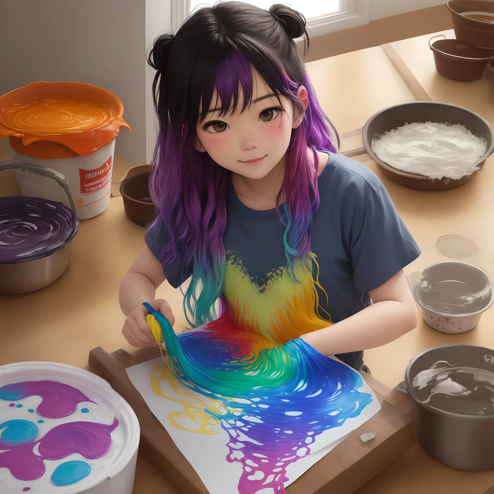 Illustration of Bai tie-dyeing skills