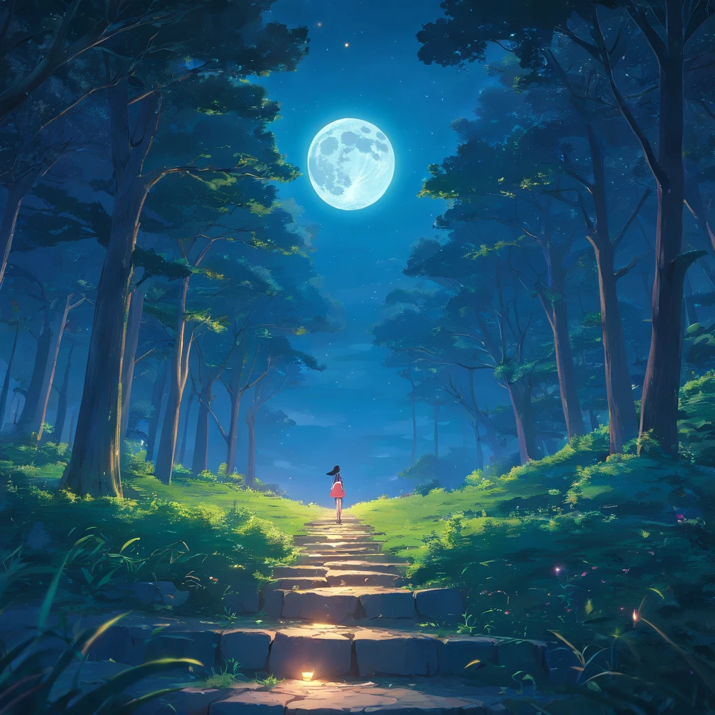 (Moon World), Atmospheric Oliva Lighting, 4k UHD, Dark Atmosphere, Ultra Detailed, Vibrant Color Forest Background, Epic Composition, Octane Rendering, Sharp Focus, High Resolution Isometric-ar 3:2