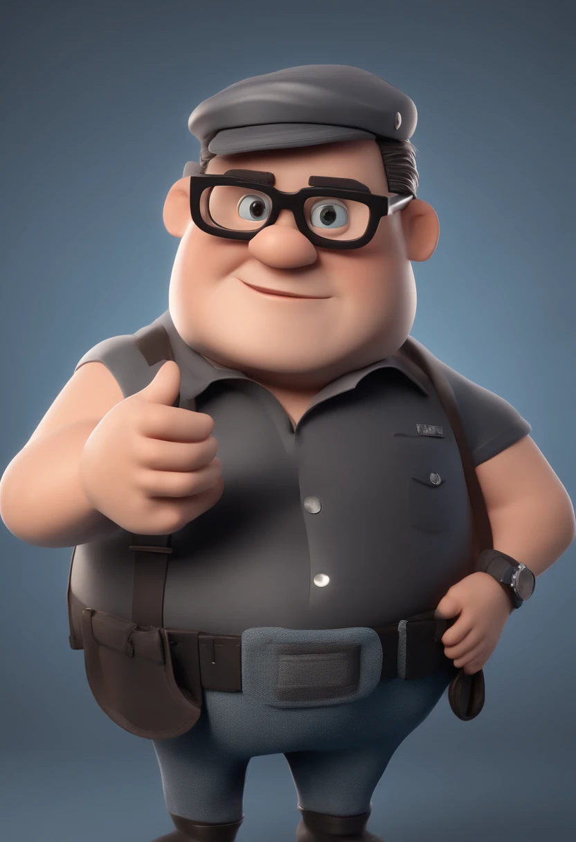 Cartoon character of a man with black glasses and a blue shirt, animation character, Caractere estilizado, animation style rendering, 3D estilizado, Arnold Maya render, 3 d render stylized, toon render keyshot, Personagem 3D, Personagem 3D, 3d rendering stylized, 3 d character render, personagem de desenho animado, Personagem de close up, Pose de personagem, (Estilo Pixar) (master part:1.2) (Bokeh) (best quality) (pele detalhada) (textura detalhada) (8k) (argila) (Cinematic lighting) (foco nítido