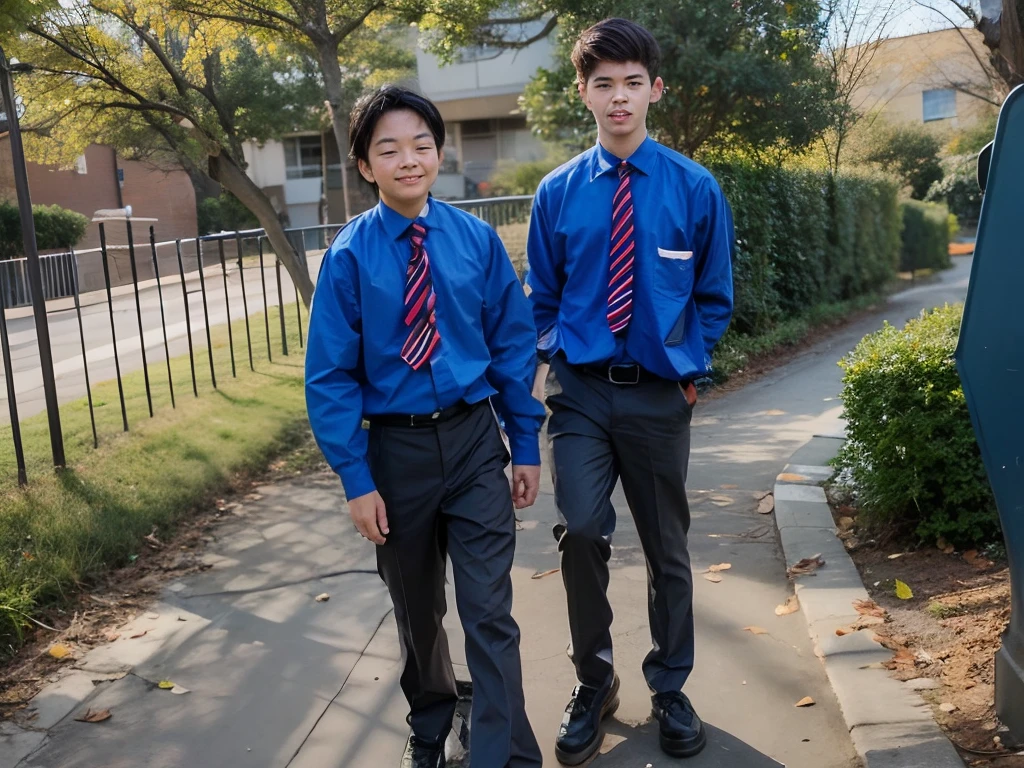Two boys in school uniforms