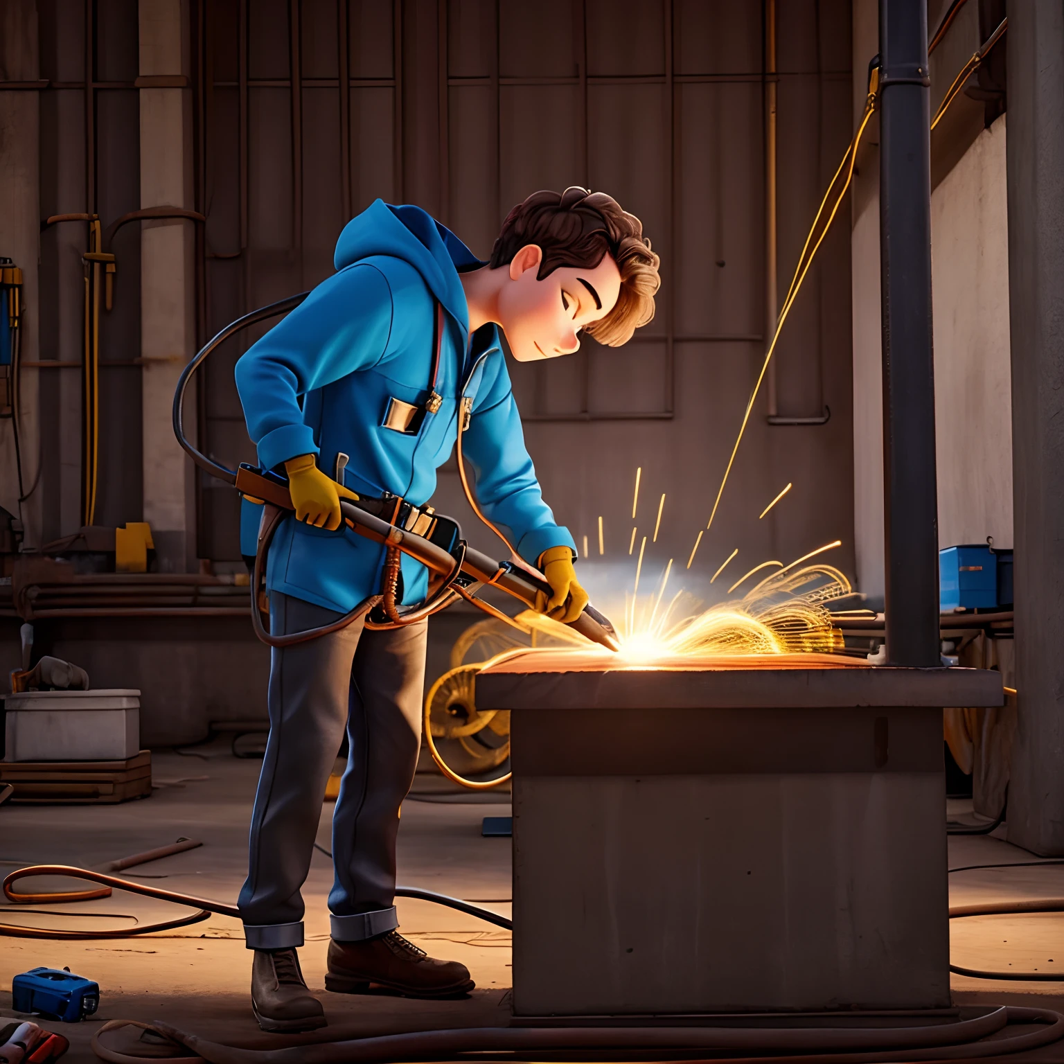 someone is doing electric welding work