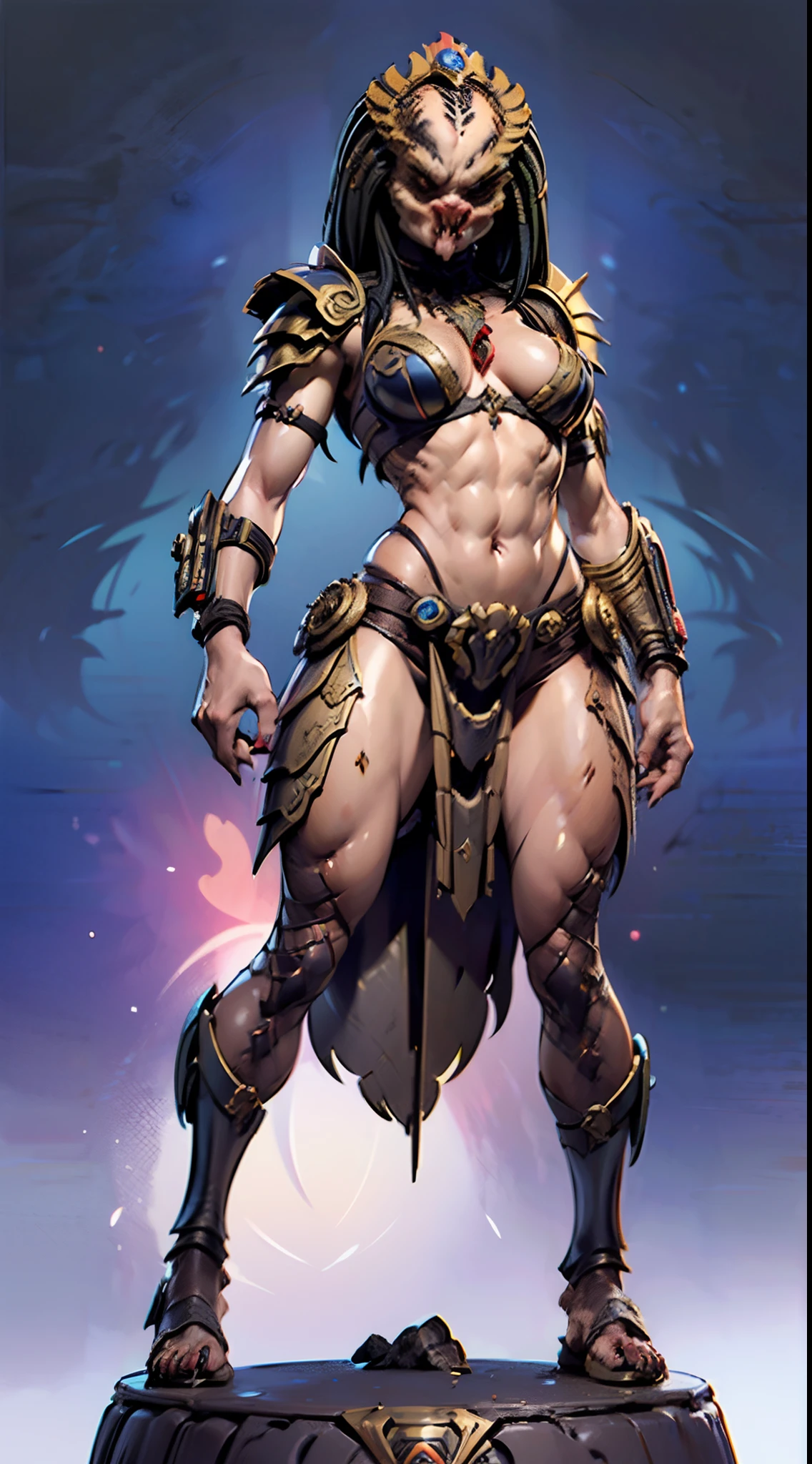 (Female Sovereign Yautia:1.4), Female Predator, Biomask, Wristblades, Chakram, Shoulder Cannon, Battling Xenomorph Queen, Xenomorph Hive, Xenomorph Armor
