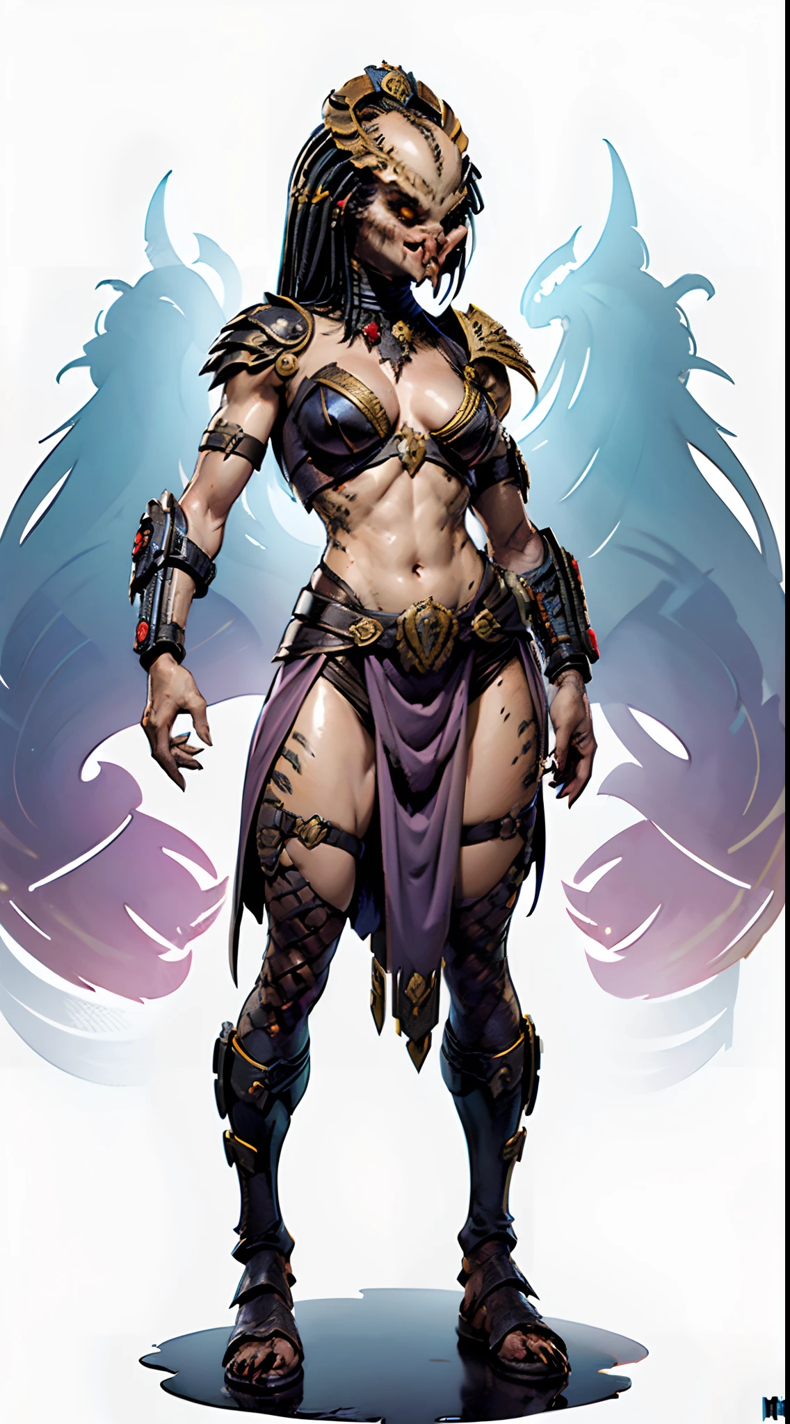 (Female Sovereign Yautia:1.4), Female Predator, Biomask, Wristblades, Chakram, Shoulder Cannon, Battling Xenomorph Queen, Xenomorph Hive, Xenomorph Armor