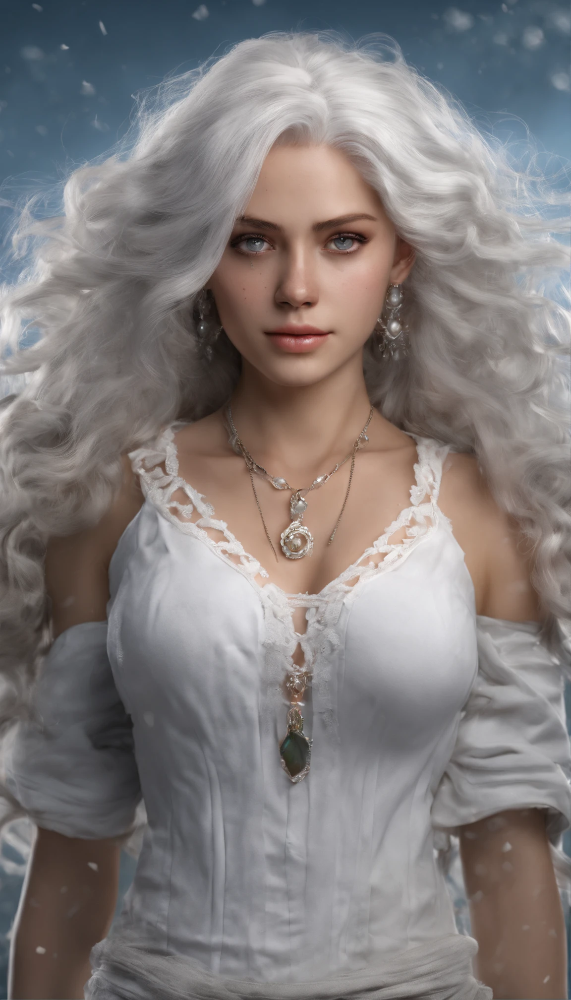 (best quality,4k,8k,highres,masterpiece:1.2),ultra-detailed,(realistic,photorealistic,photo-realistic:1.37), HDR,UHD,studio lighting,ultra-fine painting,sharp focus,physically-based rendering,extreme detail description,professional,vivid colors, bokeh,full body, Alice, young 25-year-old woman, white hair, white skin, waved hair, powerful and impactful representation of the scene