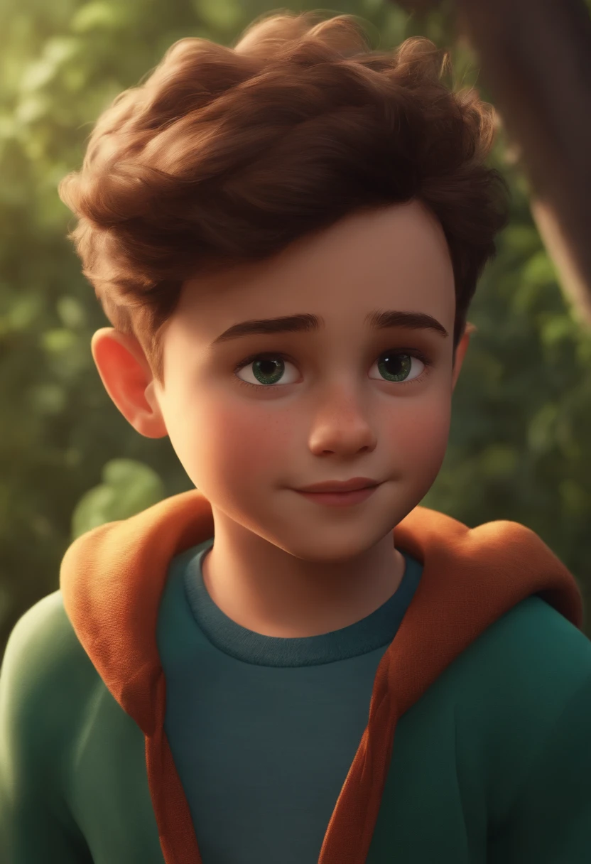 Image of a boy for a story in a YouTube video in Pixar format, He's the allabester, He's the class leader, He's outgoing, Playful and gets up for a lot of things
