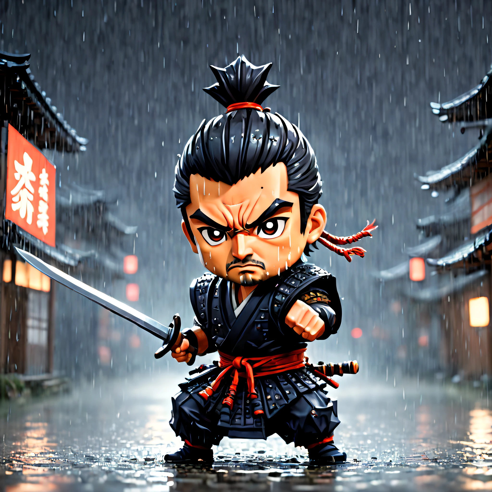 (Pixel art:1.5), (pixel theme:1.5), (chibi emote:1.5), (chibi character:1.5), (japanese game character:1.5), (fantasy:1.5), (rainy night:1.5), (heavy rain:1.5), (1japanse samurai:1.5), (Toshiro Mifune:1.5), (decisive battle:1.5), (７Samurai of the People:1.5), (film of Akria Kurosawa:1.5), (fighting stance:1.5),(one-armed:1.5), (Great sword:1.5),(one arm lost:1.5),(Only wrists:1.5), (he has one arm:1.5),