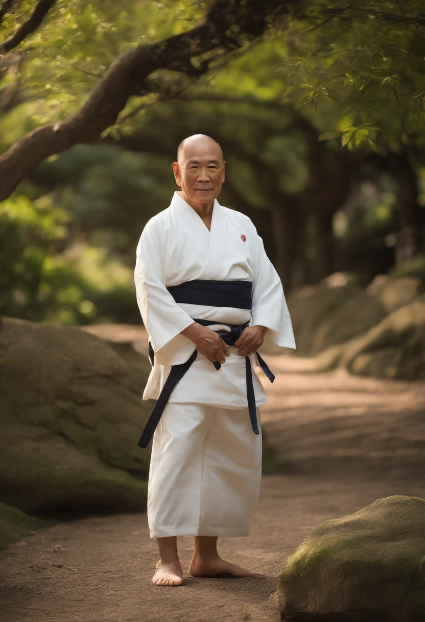 Create a vivid and detailed portrayal of Master Kenji Tanaka, the esteemed Japanese weight loss specialist. Imagine a man in his mid-60s, standing at 5'10" with a lean but sturdy build that reflects his years of practicing martial arts and yoga. His skin is tanned, bearing the marks of a life spent outdoors, while his eyes, deep and expressive, are framed by a hint of wisdom and kindness.
Master Tanaka's hair, now streaked with silver, cascades down to his shoulders, and he often keeps it tied back in a traditional Japanese knot. His face carries the lines of a life well-lived, but his eyes are bright, sharp, and keen, showcasing his unwavering commitment to health and wellness.
He typically dons traditional Japanese attire, a kimono with intricate patterns inspired by nature, and a woven straw hat. On his feet, you'll find tabi socks and comfortable zori sandals. His presence exudes a tranquil aura, embodying the serene harmony of nature and the ancient wisdom of the Japanese way of life. It's as if he's a living embodiment of balance, imparting ageless secrets of weight loss, vitality, and well-being.