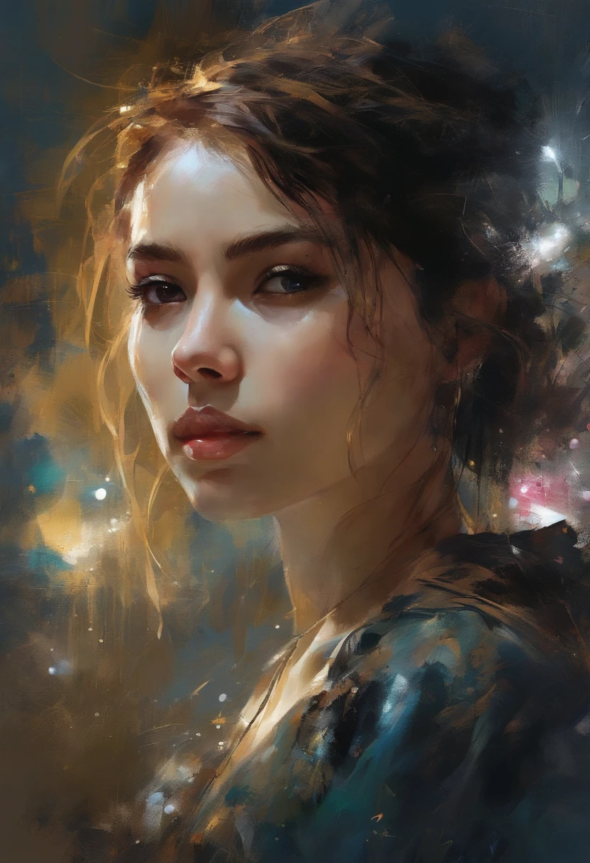 Style-Empire, 8k portrait of beautiful young woman with brown hair, intricate, elegant, highly detailed, majestic, digital photography, art by artgerm ruan jia and greg rutkowski surreal wet paint gold butterfly filigree, broken glass