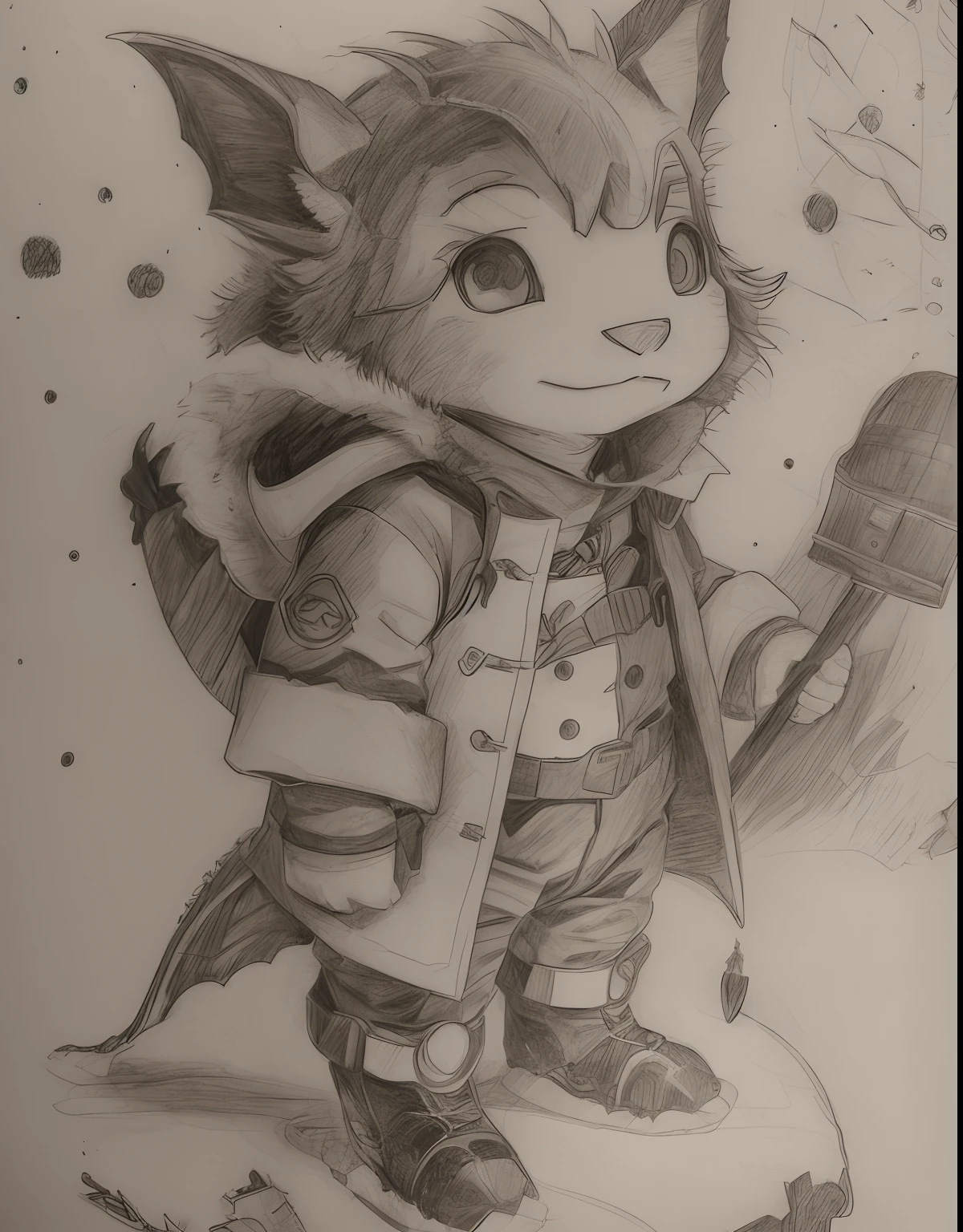 an anime line drawing of linus_sebastian,