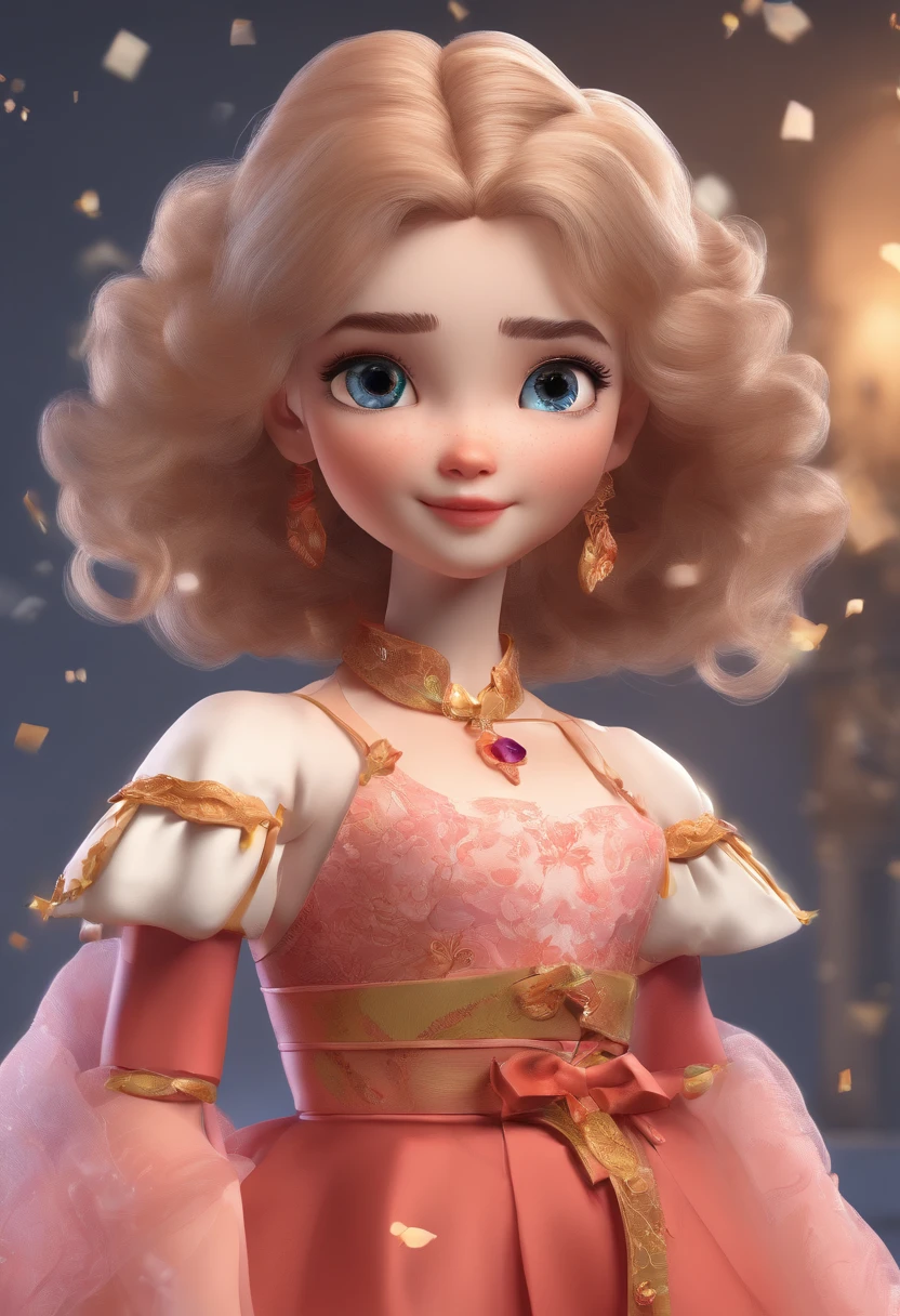 best quality, master part, fotorrealista, extremamente detalhado CG unidade 8k papel de parede, Chibi,1girl, Elsa,sozinho, cheio_corpo, sorrir, Olhando_em_visualizador, ao ar livre,