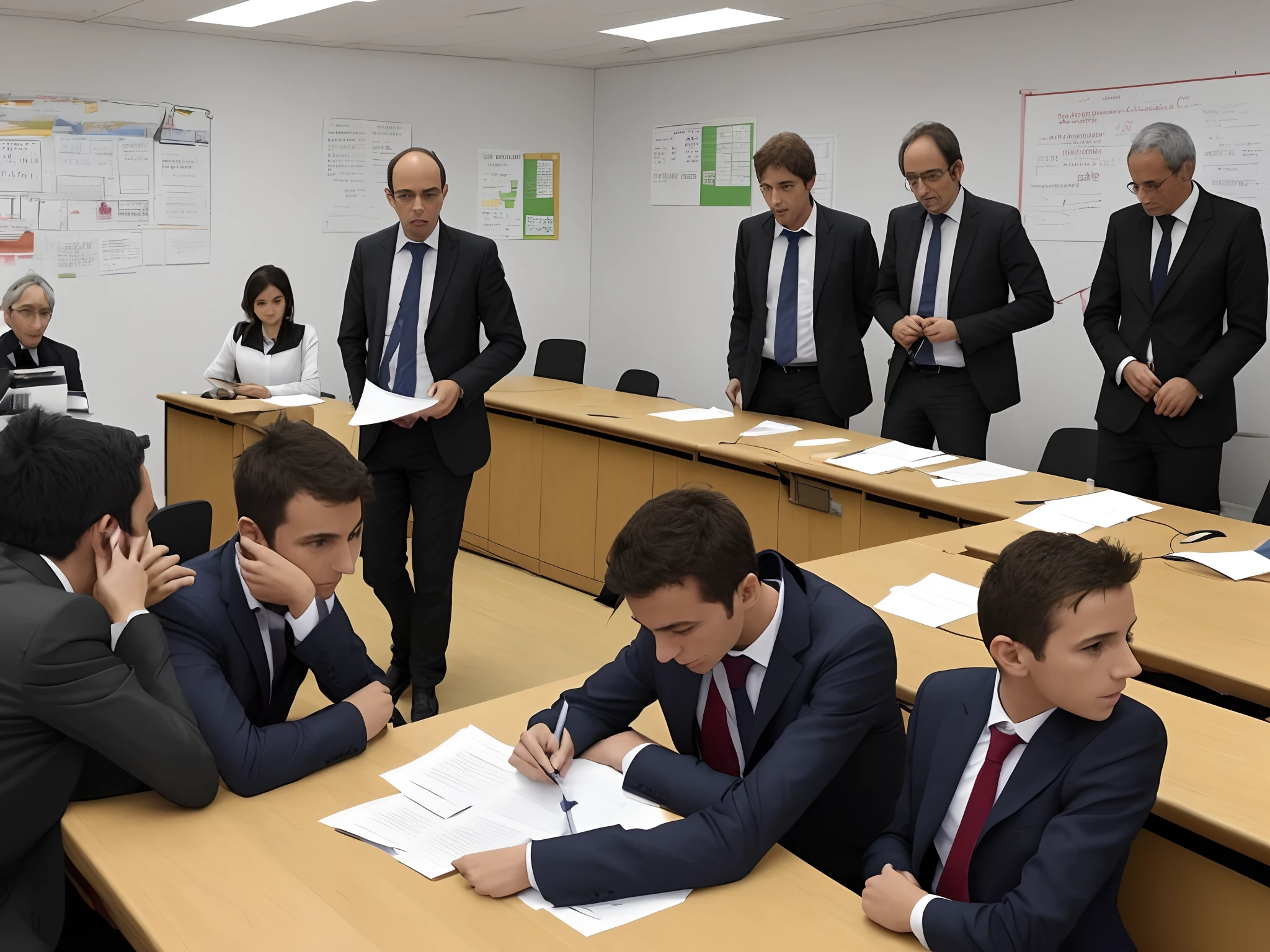 Des proffeseurs discute dans la court de l ecole