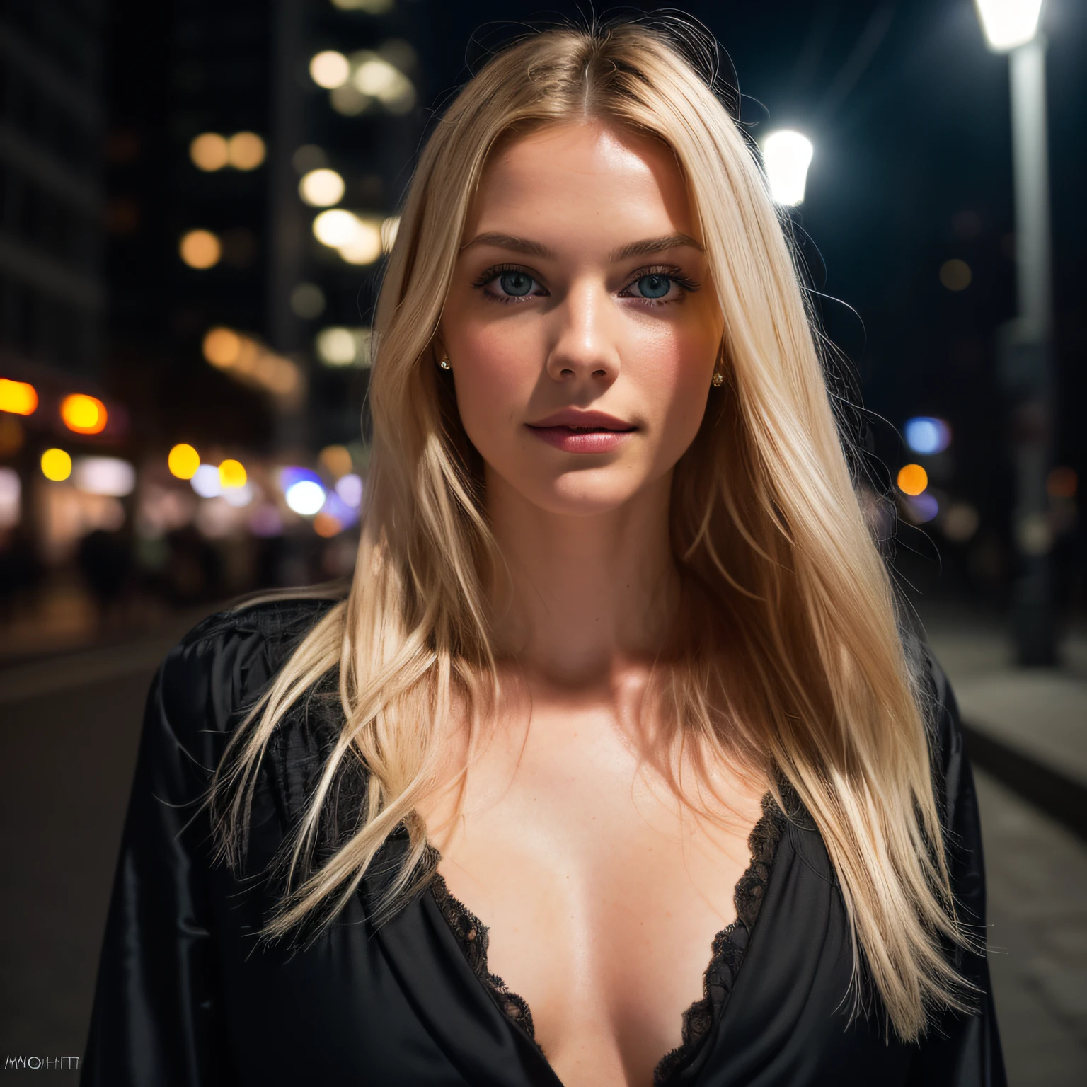 portrait of a gorgeous European blonde woman, age 23, wavy hair. She's a playboy magazine model. Subtle smile, flirts with camera.
she's very well dressed, with fashionable clothes. (Topless, long wool coat, random color large sheer garter belt and stockings. All these clothes are tastefully coordinated:1.2)

(She’s standing at night, in front of the Chinese theater in Los Angeles:1.4). 
perfect eyes, perfect hands, perfect body, perfect hair, perfect breast, 
UHD, retina, masterpiece, accurate, anatomically correct, textured skin, super detail, high details, high quality, award winning, best quality, highres, 16k, 8k,