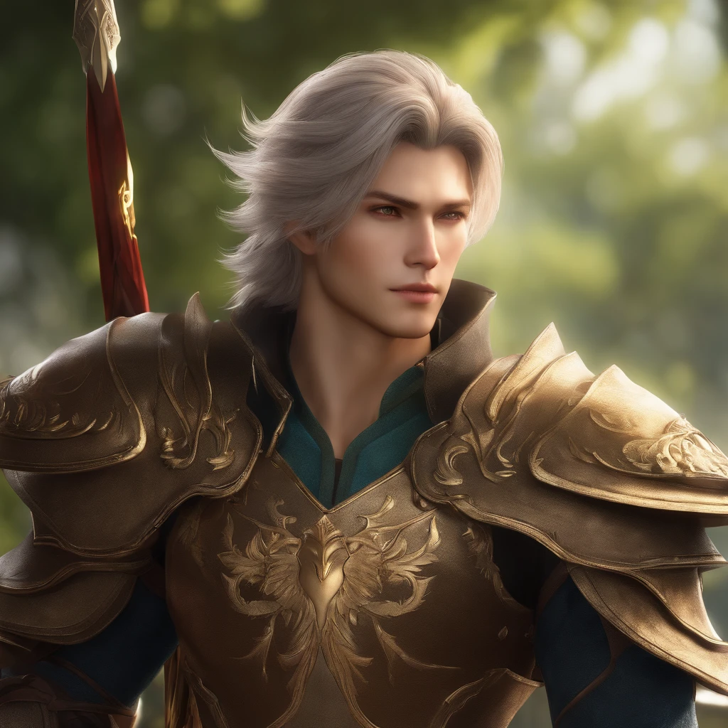 Male characters in Final Fantasy 4,Beautiful detailed eyes,Beautiful detailed lips,extremely detailed eye and face,longeyelashes,fantasy character design,Anime style,Hand-drawn illustration,Highly detailed costumes and armor,Elaborate weapon design,magical aura,striking pose,Attractive background settings,Spectacular battle scenes,Vibrant colors,radiant lighting,breathtaking landscape,Impressive special effects,action-packed scene,intense emotion,Stylized hair,Sharp Focus,Ultra-detailed,Realistic,hight resolution,Physically-based rendering,Stunning 8K resolution,Bokeh,HDR Lighting,masutepiece:1.2