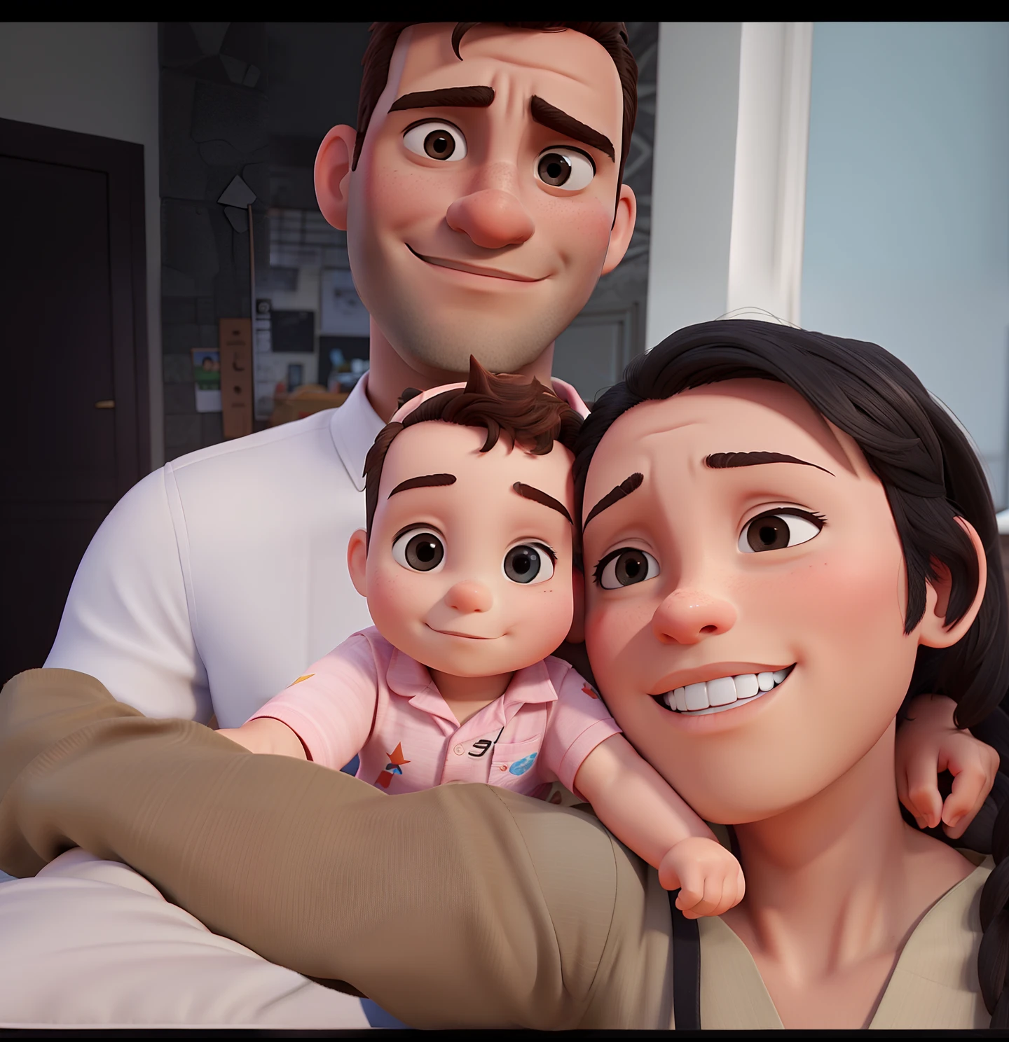 Family with baby on their lap