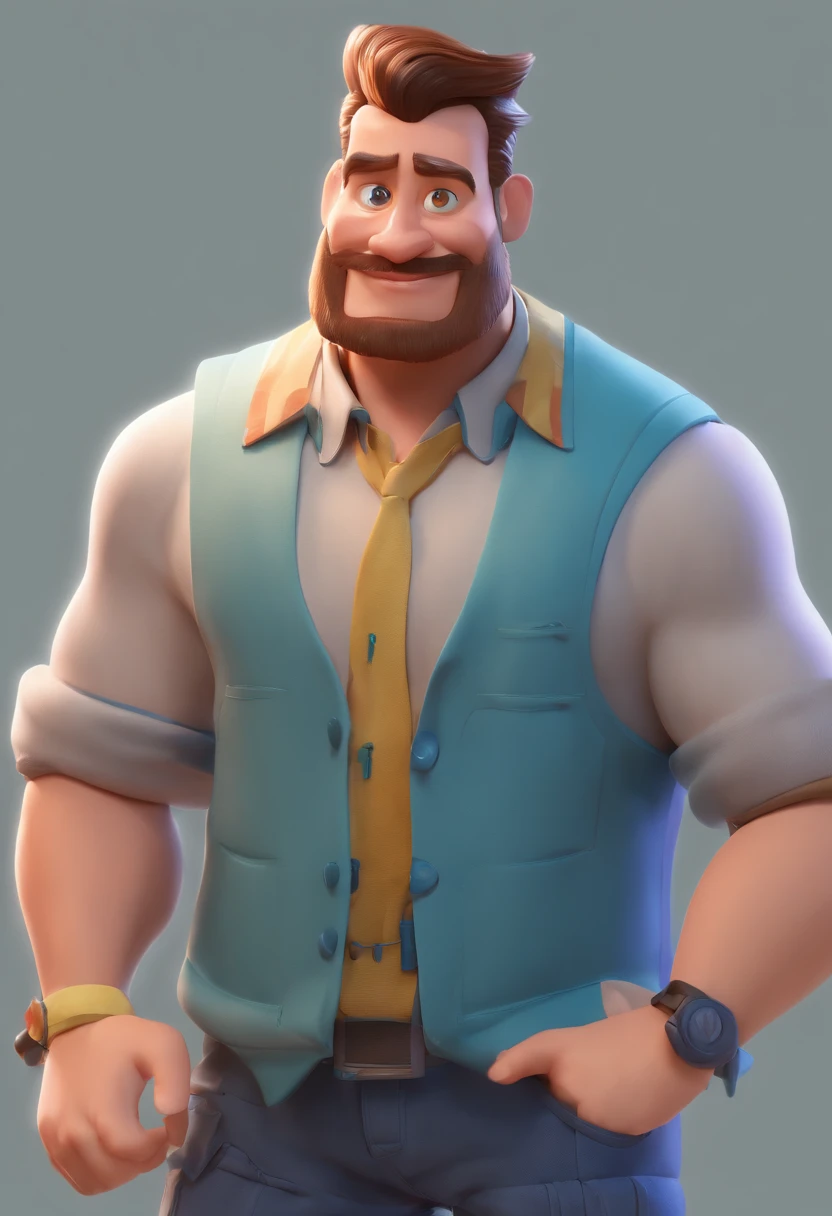 personagem dos desenhos animados de um homem moreno uma camisa azul, animation character, Caractere estilizado, animation style rendering, 3D estilizado, Arnold Maya render, 3 d render stylized, toon render keyshot, Personagem 3D, Personagem 3D, 3d rendering stylized, 3 d character render, personagem de desenho animado, Personagem de close up, Pose de personagem,  (Estilo Pixar) (master part:1.2) (Bokeh) (best quality) (pele detalhada) (textura detalhada) (8k) (argila) (Cinematic lighting) (foco nítido