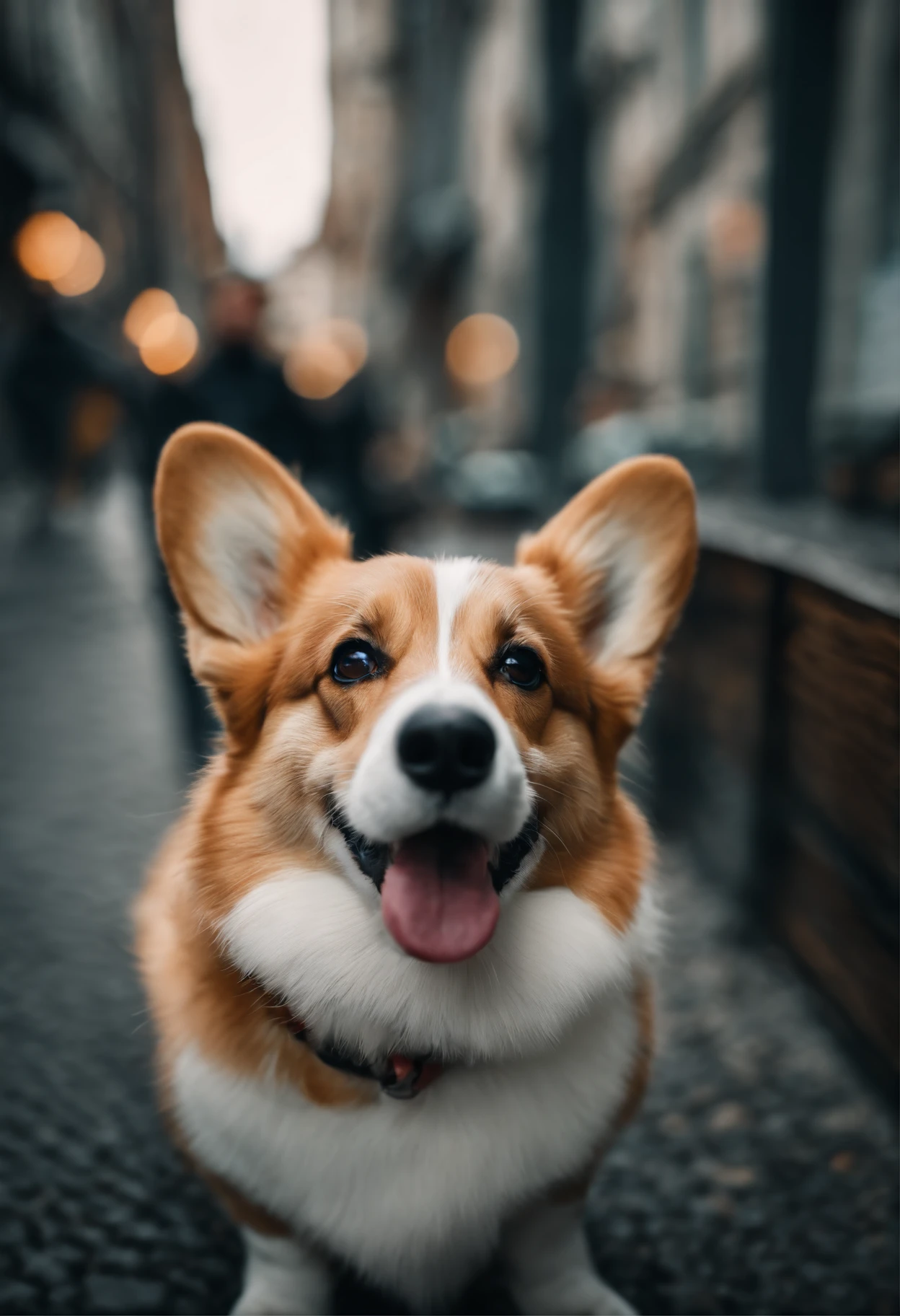 A cute corgi city background