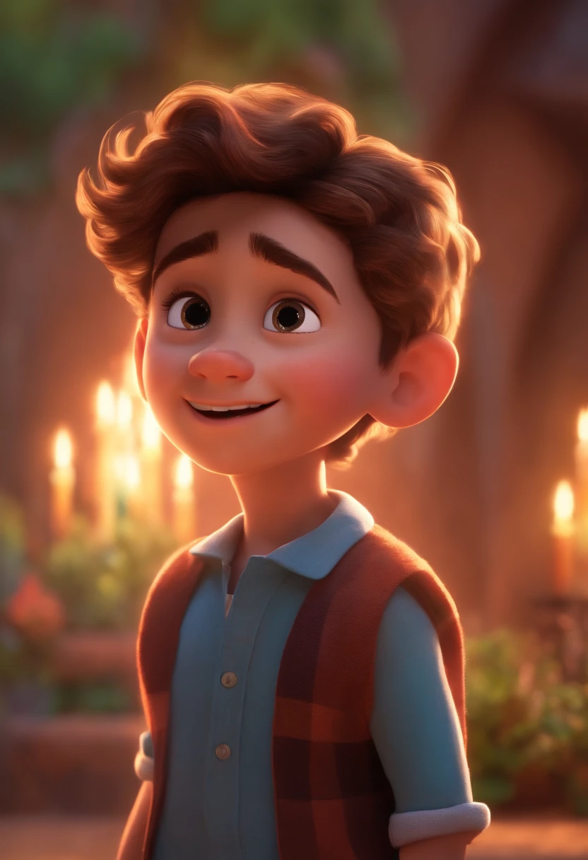 Image of a boy for a story in a YouTube video in Pixar format, He's the allabester, He's the class leader, He's outgoing, Playful and gets up for a lot of things