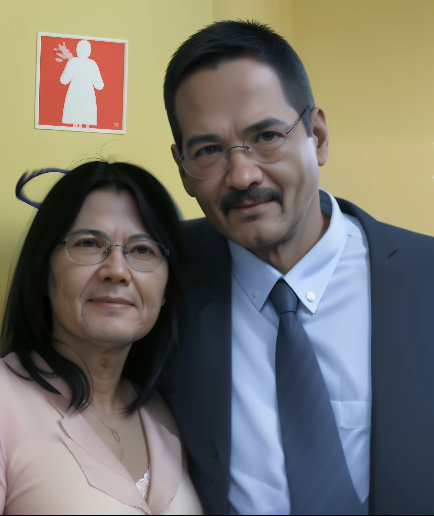 Smiling man and woman standing next to each other in a room, Eloy Morales, Alanis Guillen, Jose Miguel Romano Francisca, Ignacio Fernández Rios ", Salustiano Garcia Cruz, david rios ferreira, Marischa Becker, Esteban Maroto, Fabiano Perez, Foto realista, adreas rocha, victor maristane, Karla Ortiz