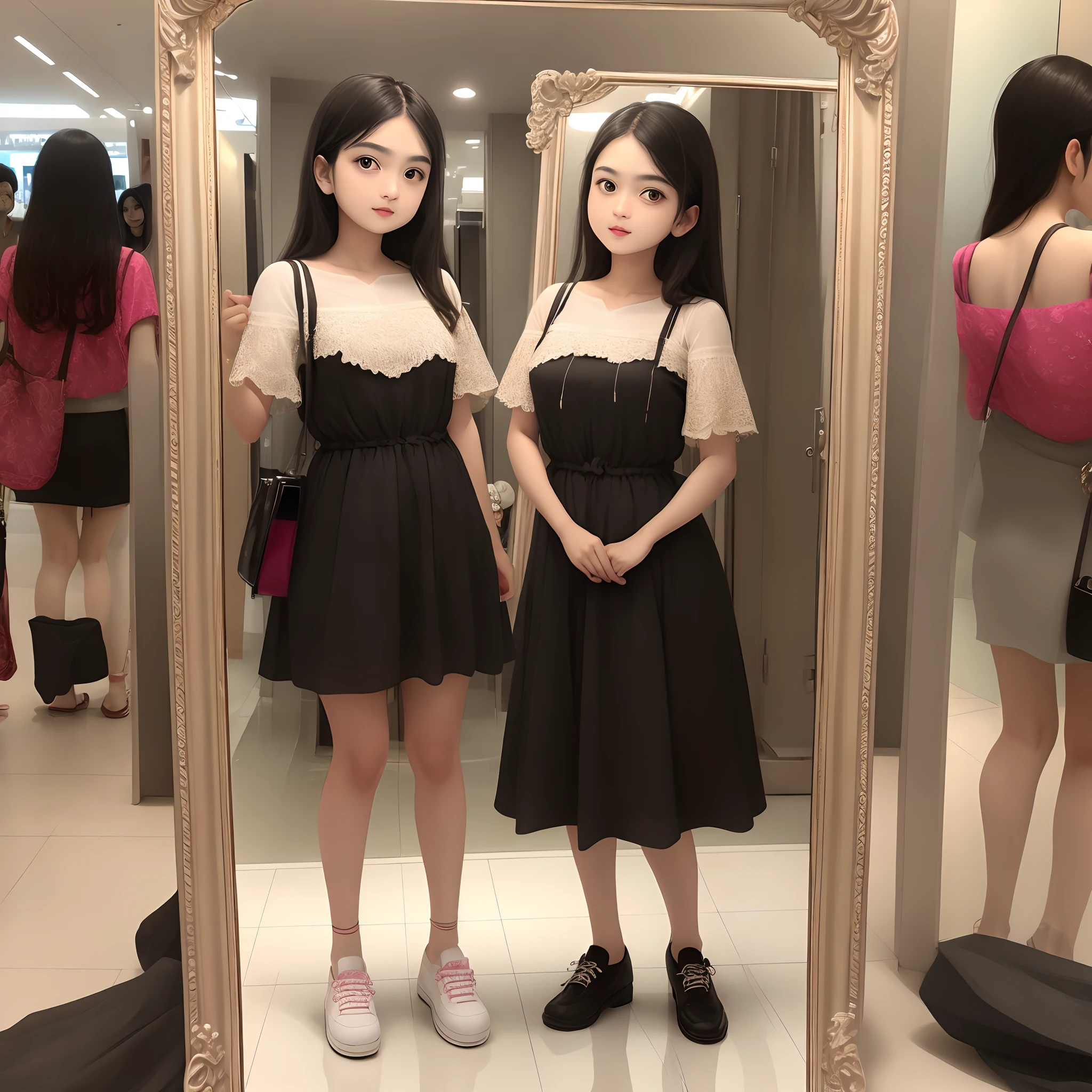 Mall mirror self click photo background
