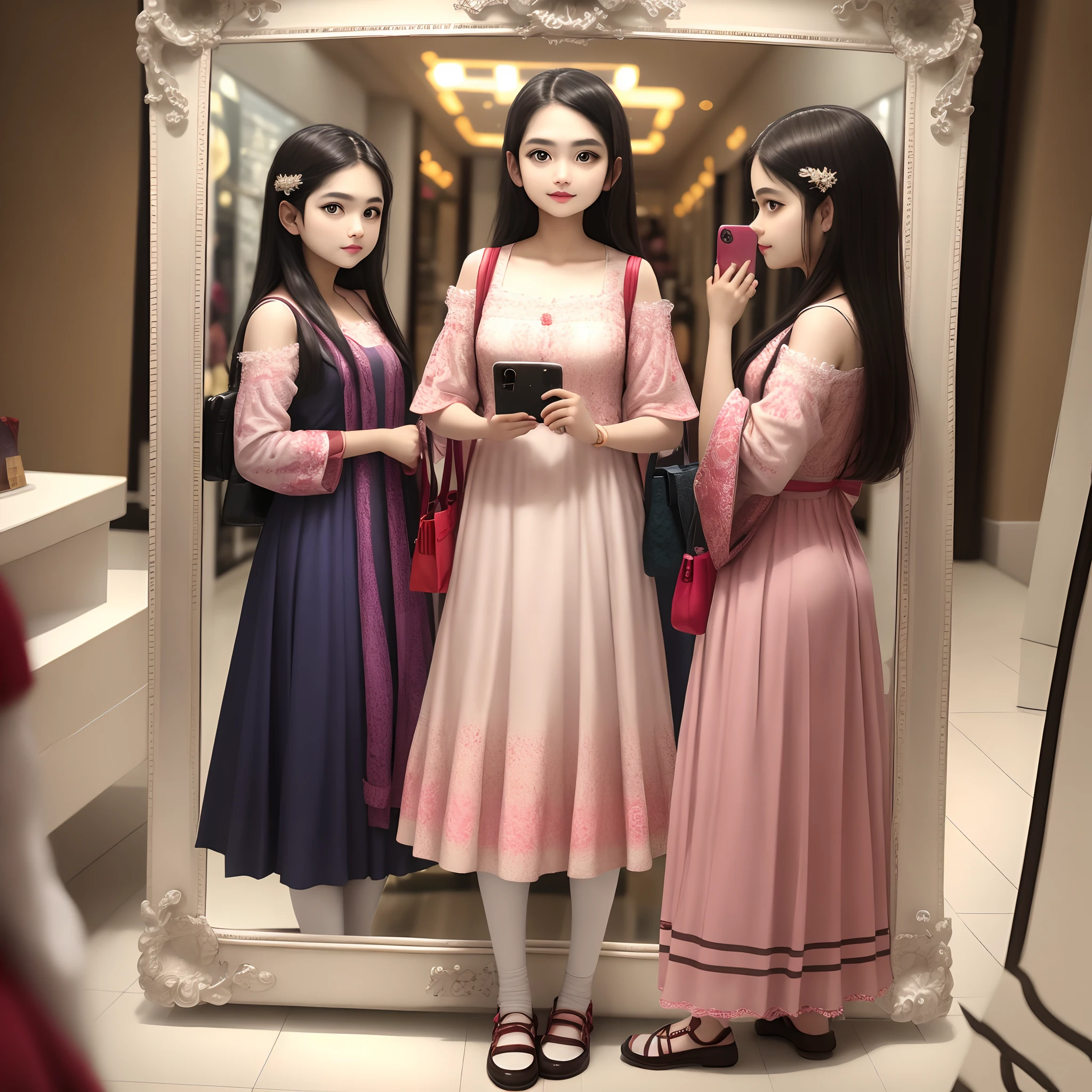 Mall mirror self click photo background