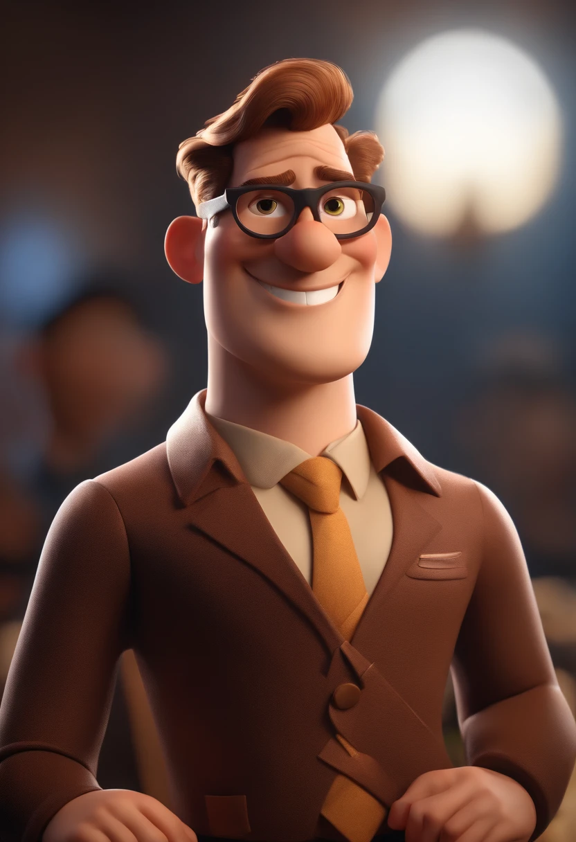 Personagem de desenho animado de um homem careca com blusa preto e gordo, animation character, Caractere estilizado, animation style rendering, 3D estilizado, Arnold Maya render, 3 d render stylized, toon render keyshot, Personagem 3D, Personagem 3D , 3d rendering stylized, 3 d character render, personagem de desenho animado, Personagem de close up, Pose de personagem, (Estilo Pixar) (master part:1.2) (Bokeh) (melhor qualidade) (pele detalhada) (textura detalhada) ( 8k) (argila) (Cinematic lighting) (foco nítido