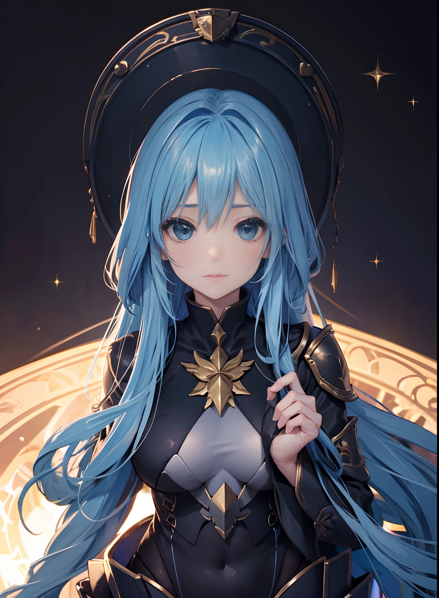 ((Masterpiece, Highest quality)), Detailed face, CharacterDesignSheet， huge tit，full bodyesbian, Full of details,, Highly detailed, Depth, Many parts，Beautiful paladin girl，Holding a shield，Extremely beautiful，High Balance, Natural light, Lace，lacepantyhose，starrysky，Star blue hair,hentail realism, shadowing,character sheets, reference sheet, Standing painting, 8K, Super detail, 1080p, Women's HD，Slim，femele, 16k, A high resolution, Best quality, High quality, Anatomically correct, Masterpiece, ccurate, hyper HD，As graceful as a swan，unreal-engine， Ghibli-like colors,   anime,  Standing painting, angle of view,Yarn skirt，ssee-through，blackstockings
