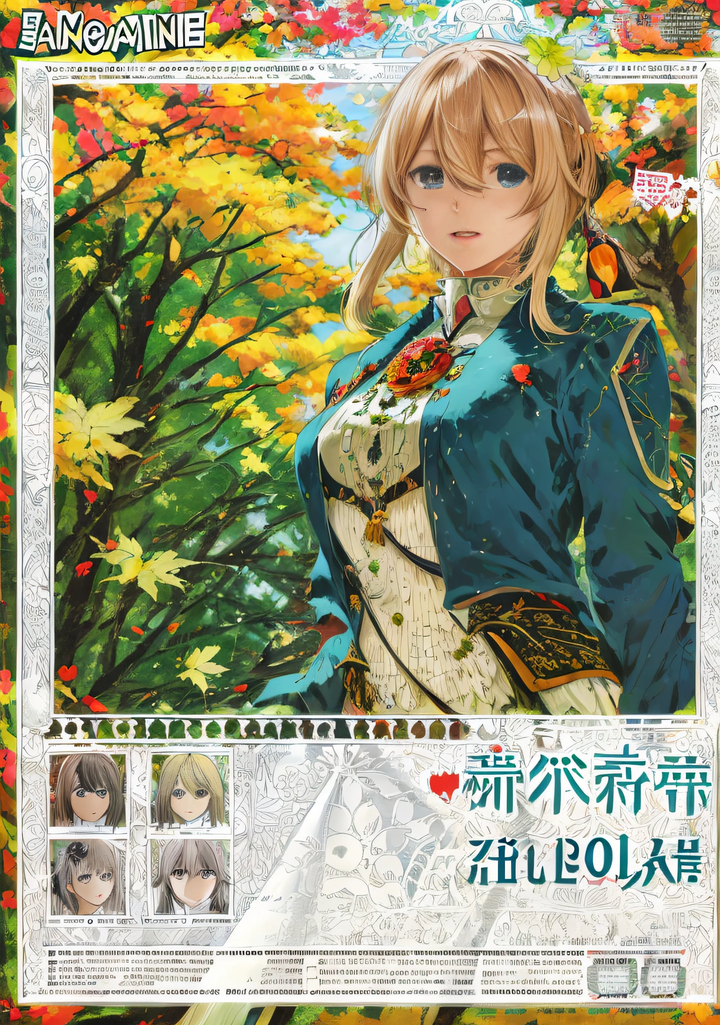Anime magazine cover,Delicate portrayal of facial features,Stable picture quality and picture,exquisite detailing,Conceptual art, ccurate, textured skin, high details, super detail, highres