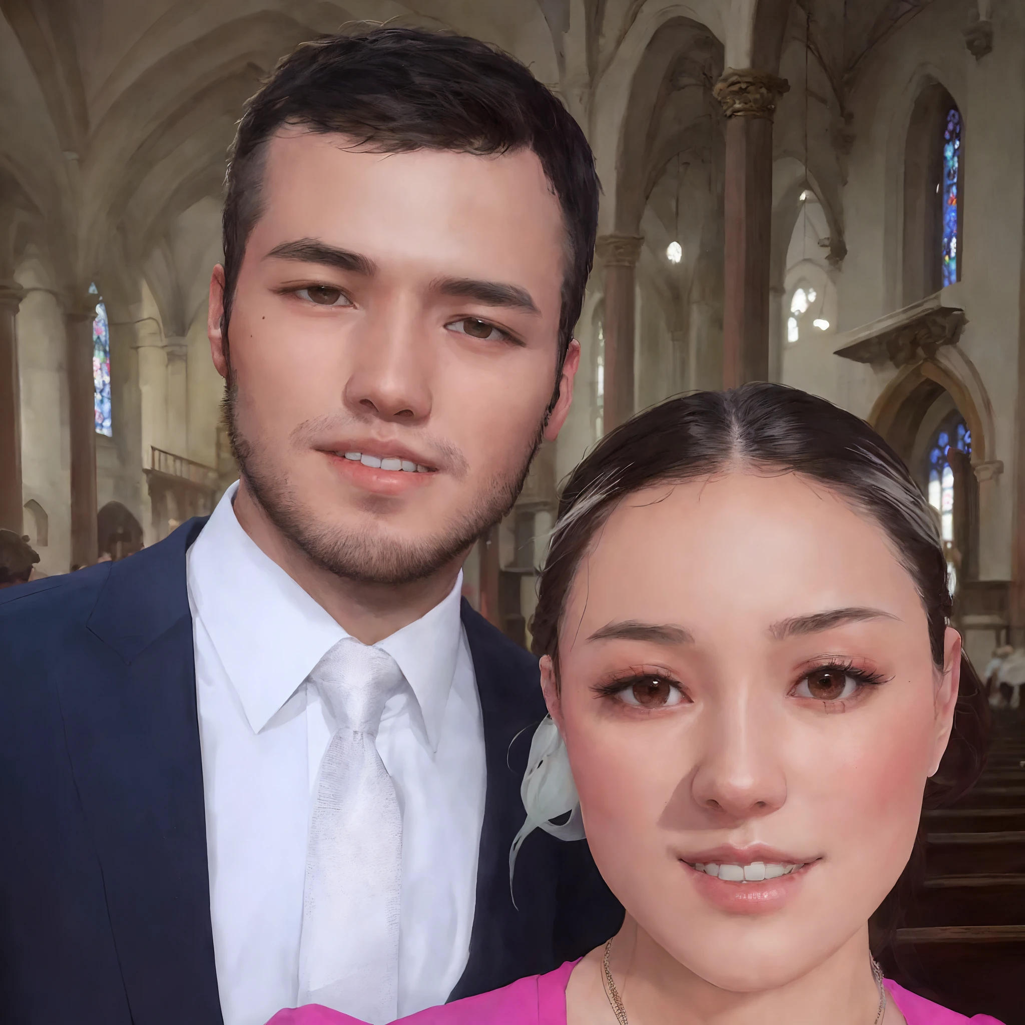 There's a man and a woman together in a church, Natasha Tan Maciej Kuciara, Tyler Edlin e Natasha Tan, imagem de perfil, Karla Ortiz, inspired by Glòria Muñoz, Laura Sava, Thomas Anthony e Malika Favre, julia sarda, Jordan Grimmer e Natasha Tan, Valentina Embaralhamento