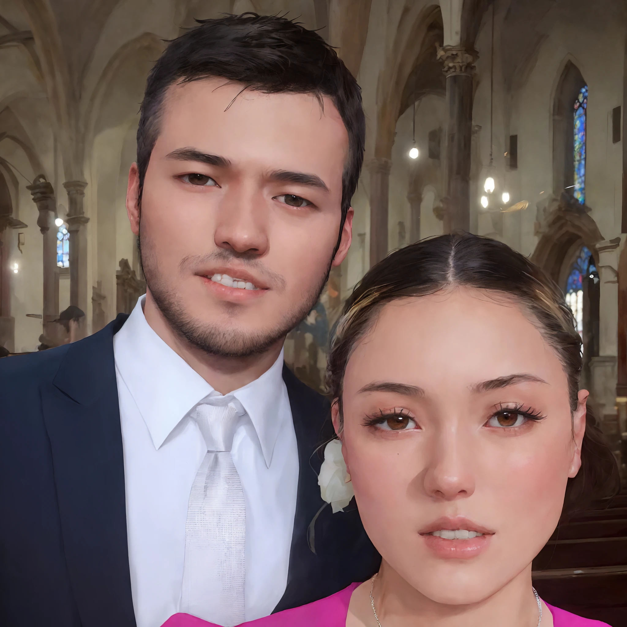 There's a man and a woman together in a church, Natasha Tan Maciej Kuciara, Tyler Edlin e Natasha Tan, imagem de perfil, Karla Ortiz, inspired by Glòria Muñoz, Laura Sava, Thomas Anthony e Malika Favre, julia sarda, Jordan Grimmer e Natasha Tan, Valentina Embaralhamento