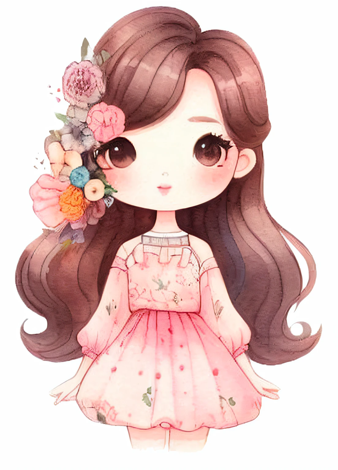 uma menina dos desenhos animados com cabelo longo e uma flor em seu cabelo, estilo de arte bonito, menina kawaii bonito, menina chibi, desenho animado bonito, seasons!! : 🌸 ☀ 🍂 ❄, cartunesco bonito, Estilo de desenho bonito, arte digital bonito, menina bonito, charicatura, cute and adorable, arte fofa, kawaii chibi |, desenho bonito, anime bonito, 🍁 fofo