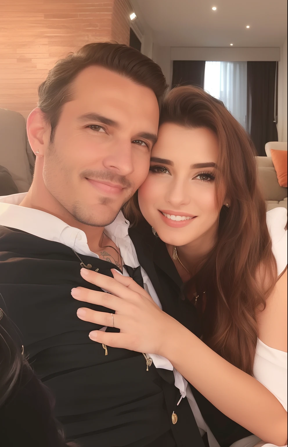 There's a man and a woman hugging in a photo, imagem de perfil, Directed by: Nandor Soldier, they are in love, imagem de qualidade muito baixa, Upload de alta qualidade, 1614572159, taken in the early 2020s, Postagem no Reddit, Lovely couple, 👅 👅, back to us