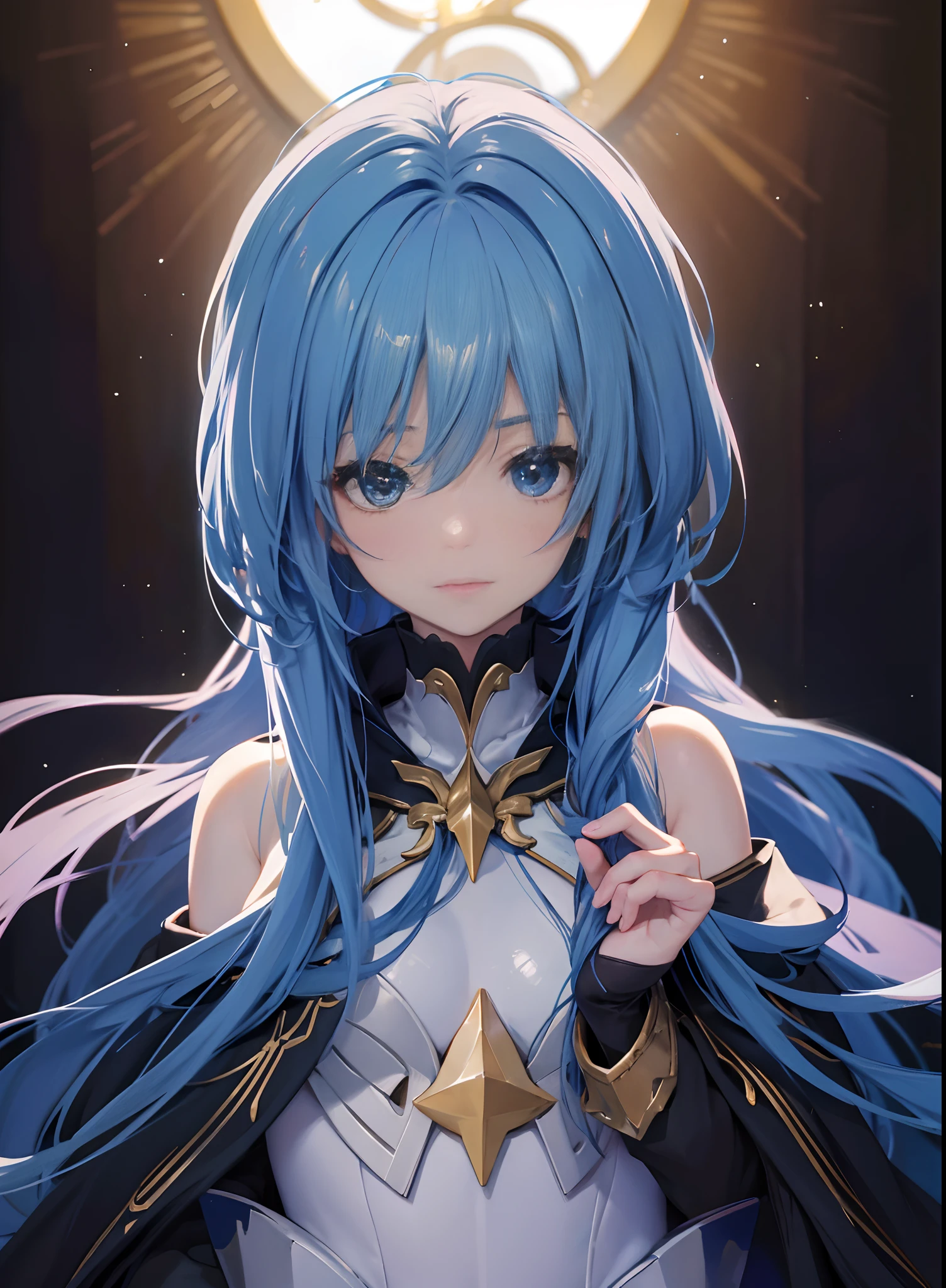 ((Masterpiece, Highest quality)), Detailed face, CharacterDesignSheet, full bodyesbian, Full of details,, Highly detailed, Depth, Many parts,Beautiful paladin girl,Holding a shield,Extremely beautiful,High Balance, Natural light, Lace,lacepantyhose,starrysky,Star blue hair,hentail realism, shadowing,character sheets, reference sheet, Standing painting, 8K, Super detail, 1080p, Women's HD,Slim,femele, 16k, A high resolution, Best quality, High quality, Anatomically correct, Masterpiece, ccurate, hyper HD,As graceful as a swan,unreal-engine, Ghibli-like colors, anime, Standing painting, angle of view,Yarn skirt,ssee-through,blackstockings
