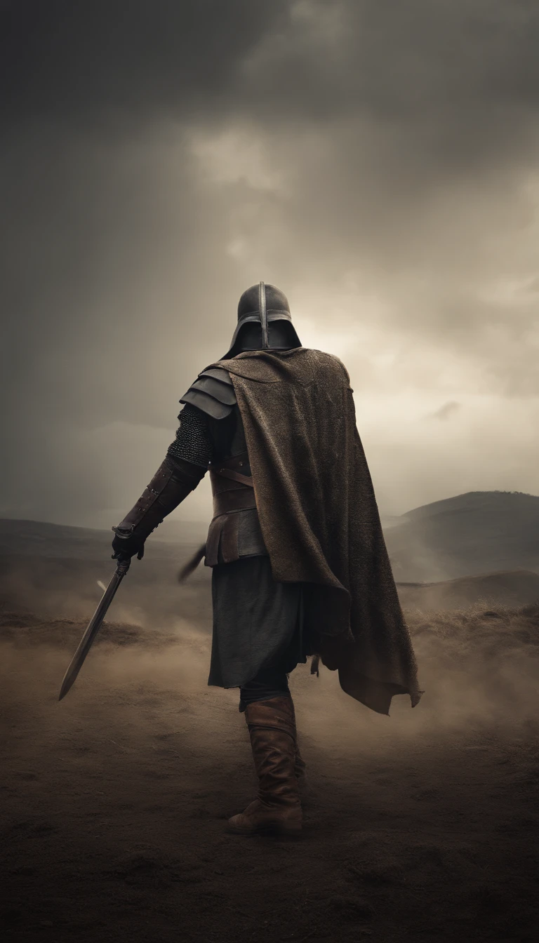 No campo de batalha da tempestade, Uma homem vestida com um traje romano empunhando uma arma infundida com o poder do elemento de fogo.( Lightning danced beside her), Echoing the strength of his determination,Because it embodies the power of the forces of nature in battle.arte oficial, Papel de parede 8k, ultra detalhado, Beautiful and Aesthetic, Beautiful, master part, best quality,(Foco nas coxas para cima),rosto claro,olhos detalhados,(vento,