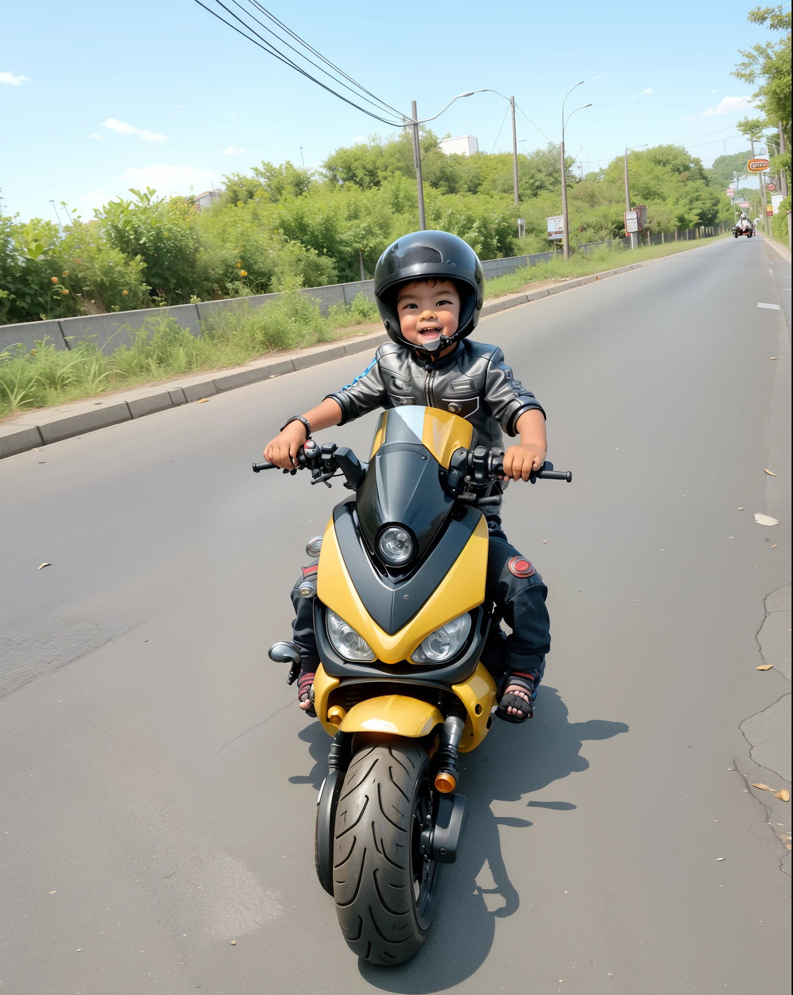 A on a motorcycle rides on the street, Moped-scooter riding, riding on a motorcycle, Riding a futuristic motorcycle, riding on a motorcycle, Moped, Driving on the road, Screensaver, Sitting on a motorcycle, kid, Riding a motorcycle on the street, riding, artem, Otoy Octane Number, Sitting on a motorcycle
