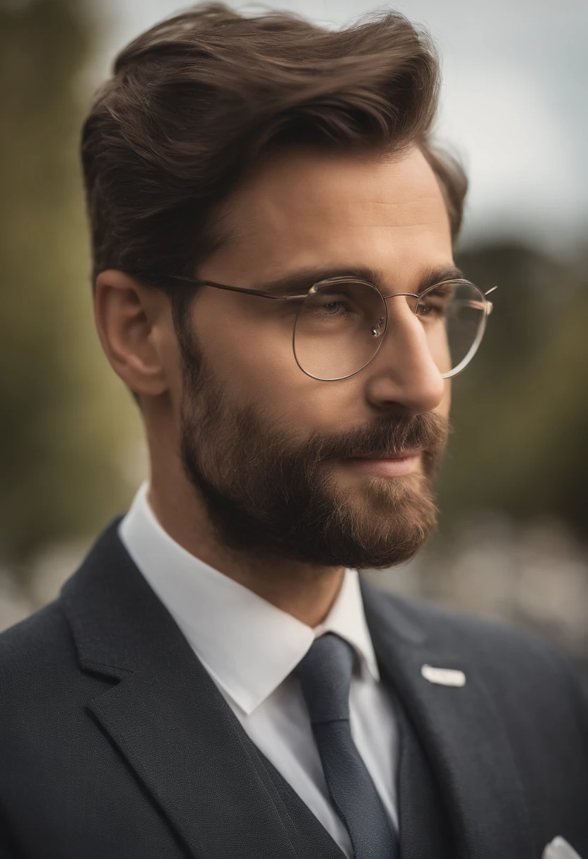 portrait réaliste d’un professionnel d’affaires d’âge moyen, 100 étangs de poids, habillé professionnellement en costume et cravate, Haute qualité, Résolution la plus élevée, Regarder directement dans la caméra, Position debout, professionnel, beaux yeux détaillés légèrement brunâtres, Belles lèvres détaillées, Barbe courte, cheveux courts grisonnants, expression aimable, sourire chaleureux, Look distingué, un éclairage adéquat, Arrière-plan uni, Image propre sans effet flou, texture ultra-détaillée,Chef-dœudansre:1.2